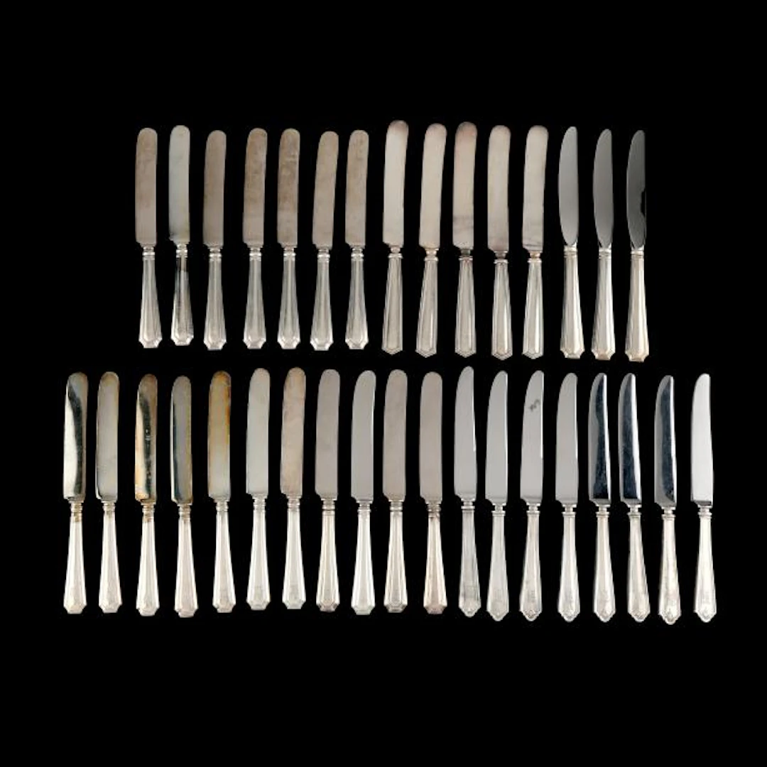 Collection of (34) American Sterling Silver Place Knives