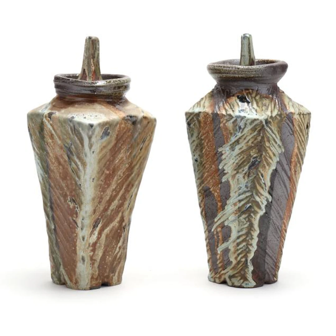Sedberry Pottery (Burnsville, NC), Two Tall Lidded Vessels