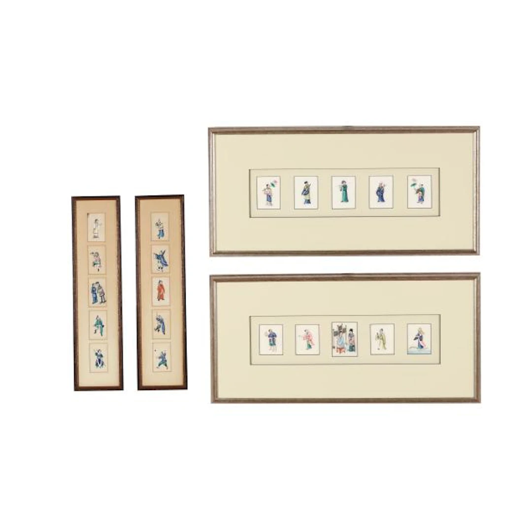 A Collection of Twenty Chinese Pith Paintings of Figures