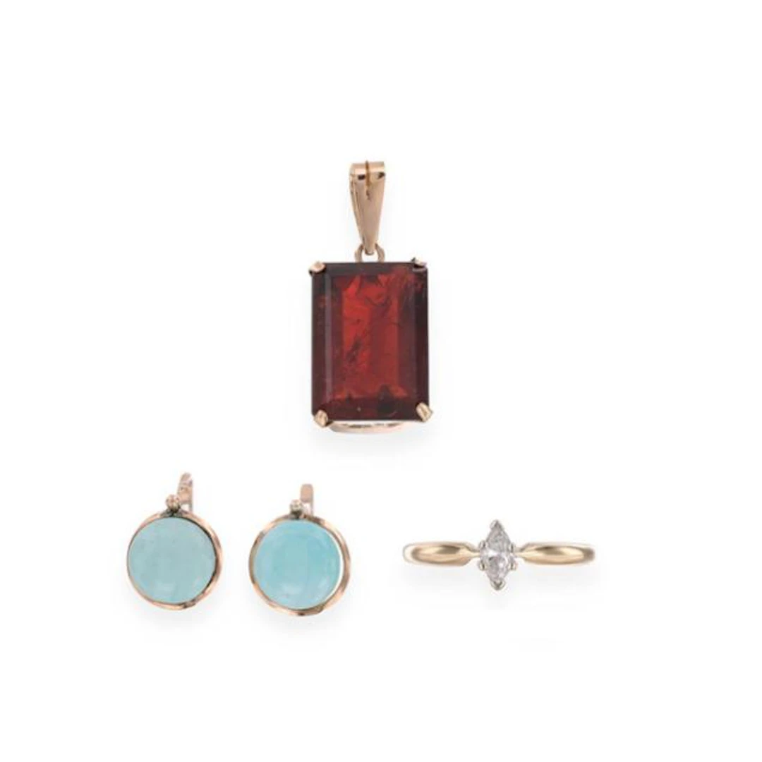 Three Gold and Gem-Set Items