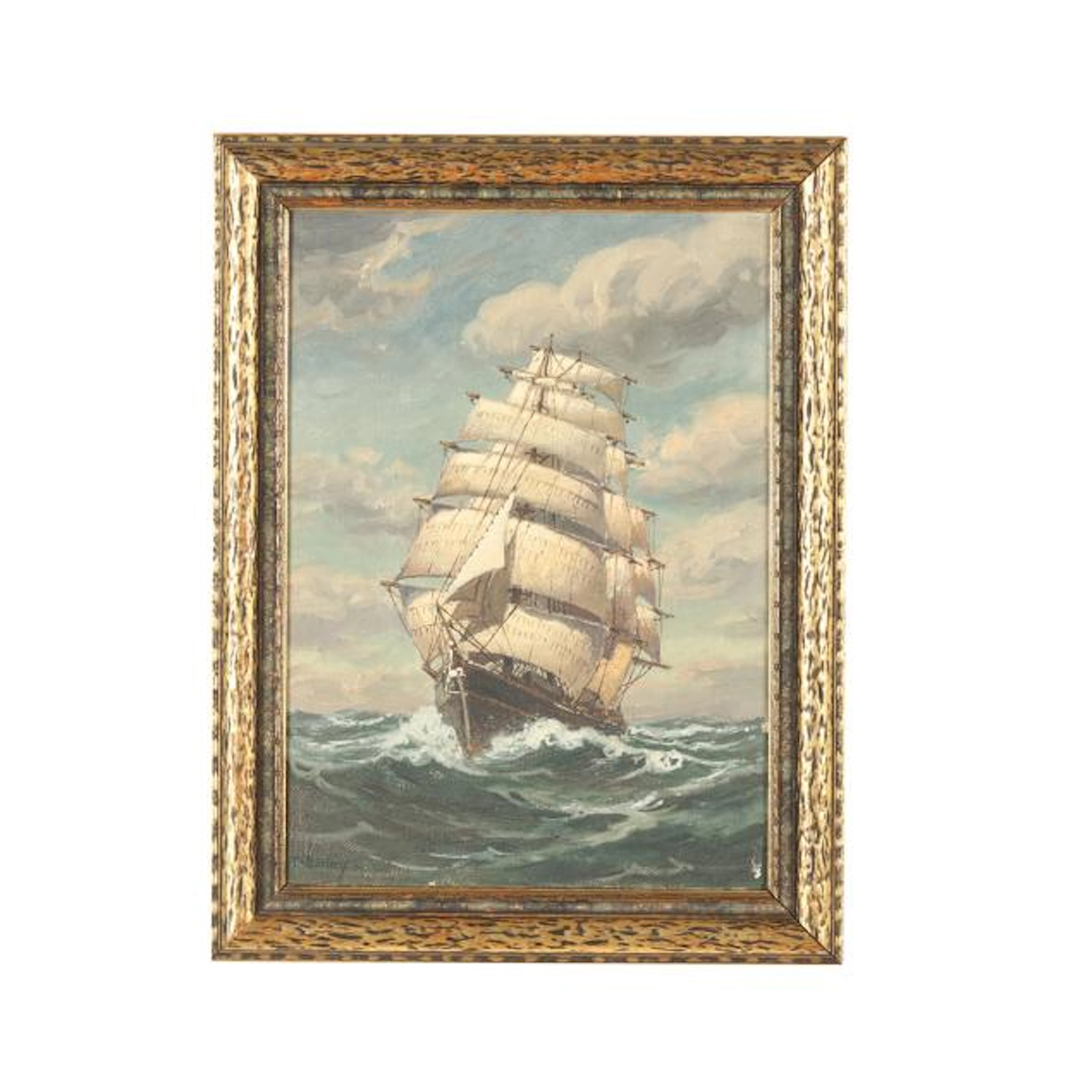 T. Bailey (American, Early 20th Century), Sailing Ship at Sea