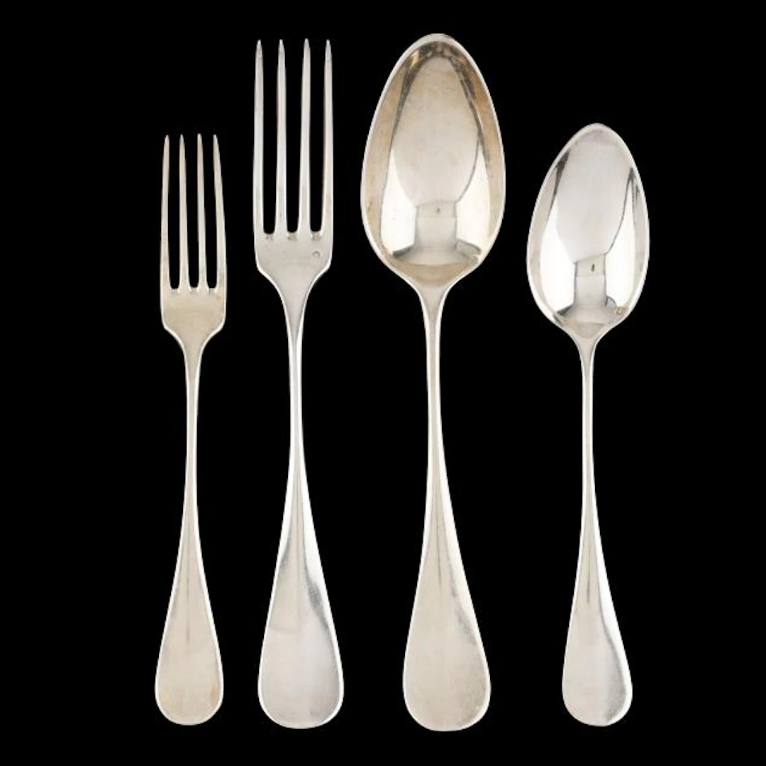 Cased French Silver Flatware Service, Mark of Louis Béguin