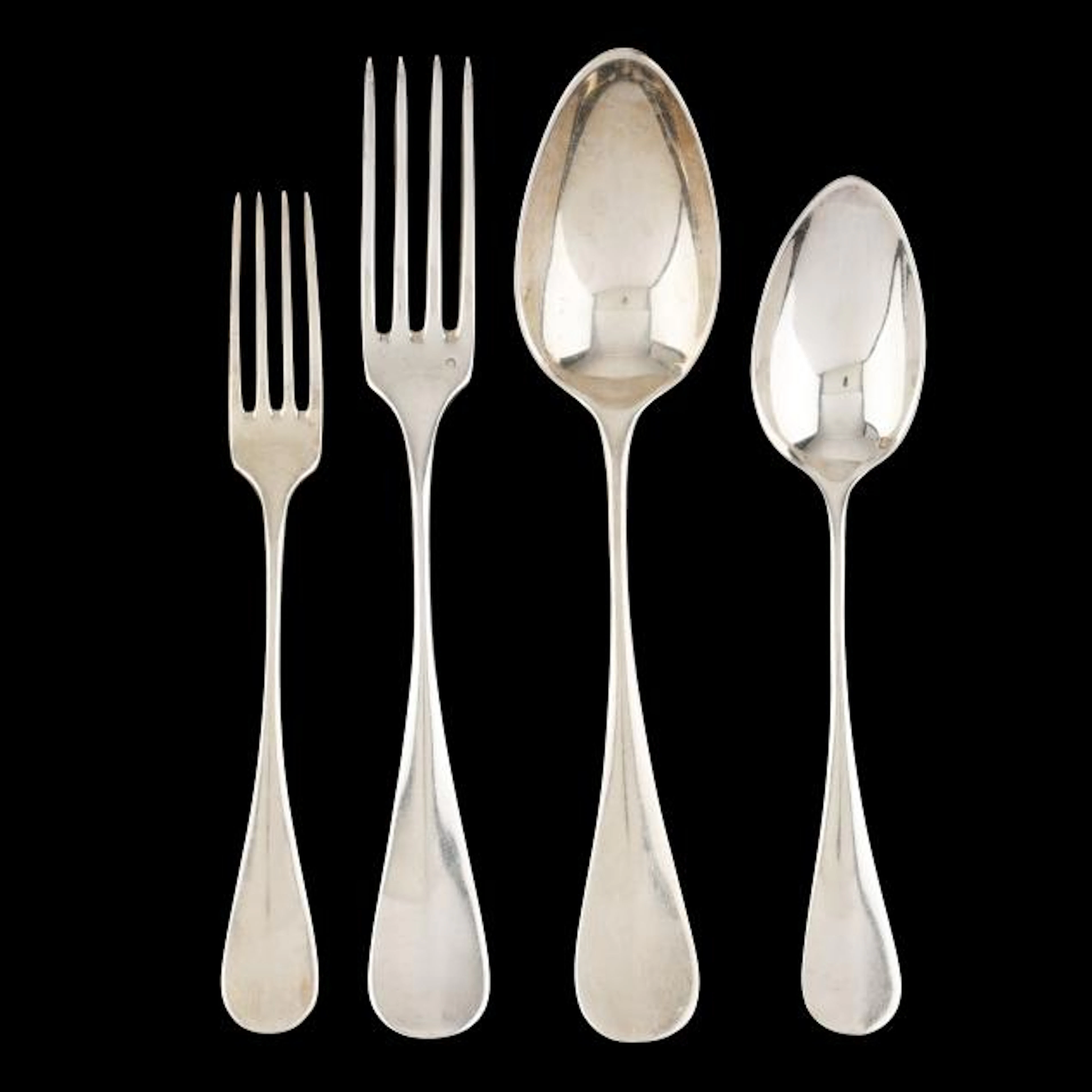 Cased French Silver Flatware Service, Mark of Louis Béguin