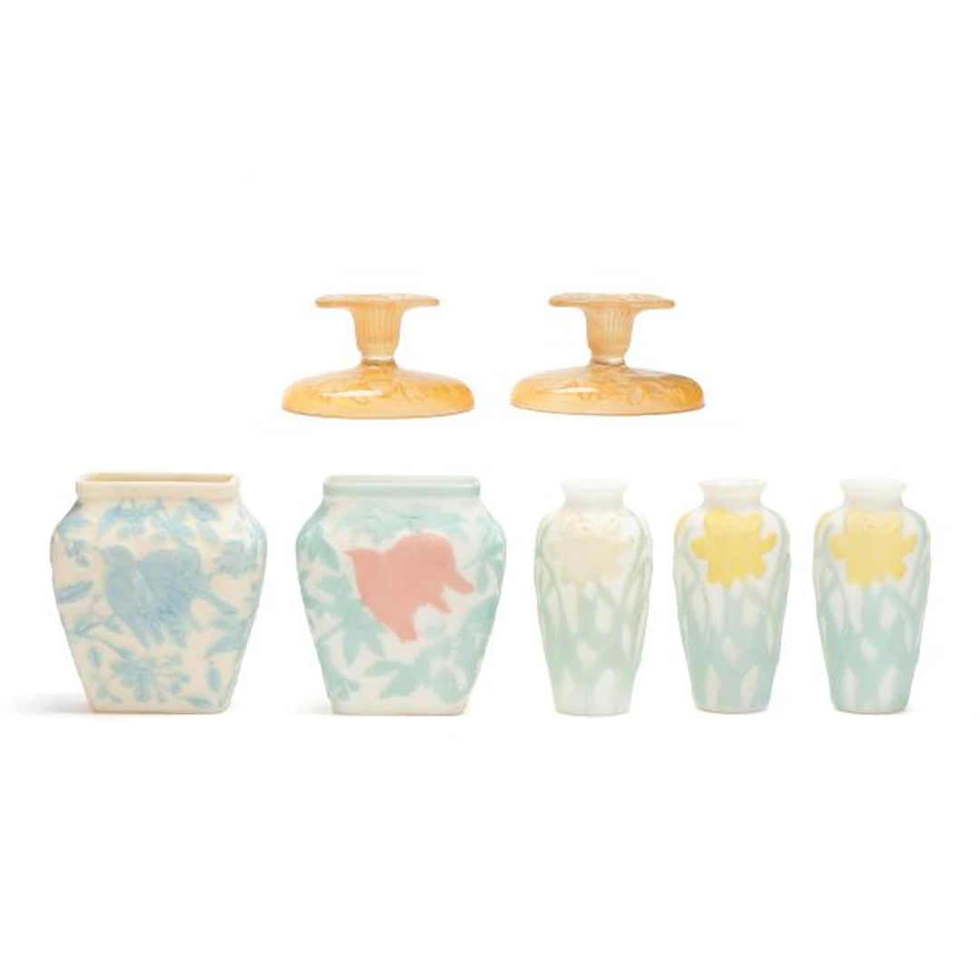 Seven Pieces of Assorted Consolidated Glass