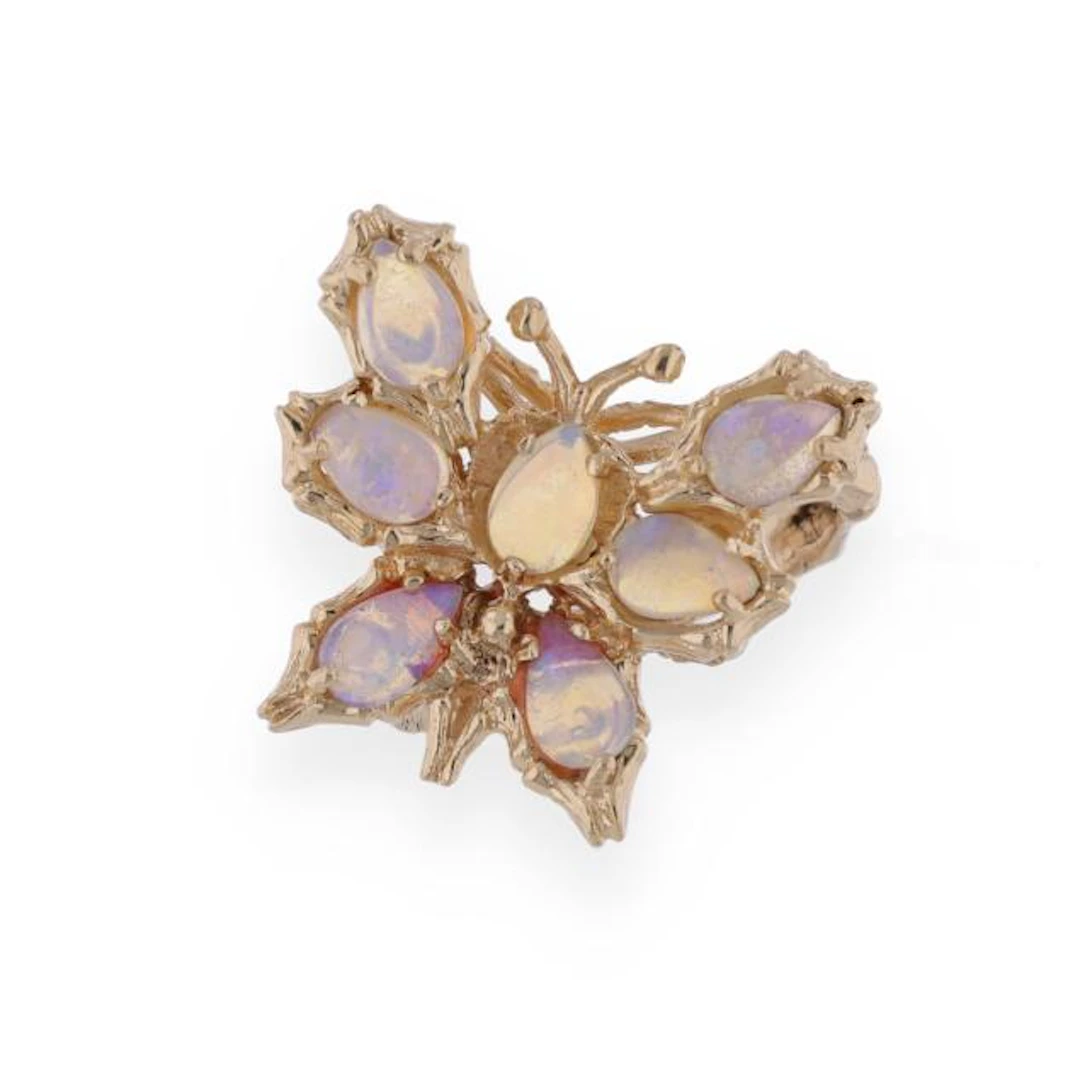 Gold and Opal Butterfly Motif Ring