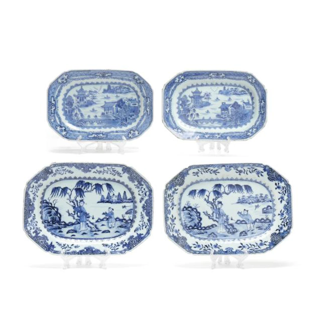 A Group of Four Chinese Export Porcelain Nanking Platters