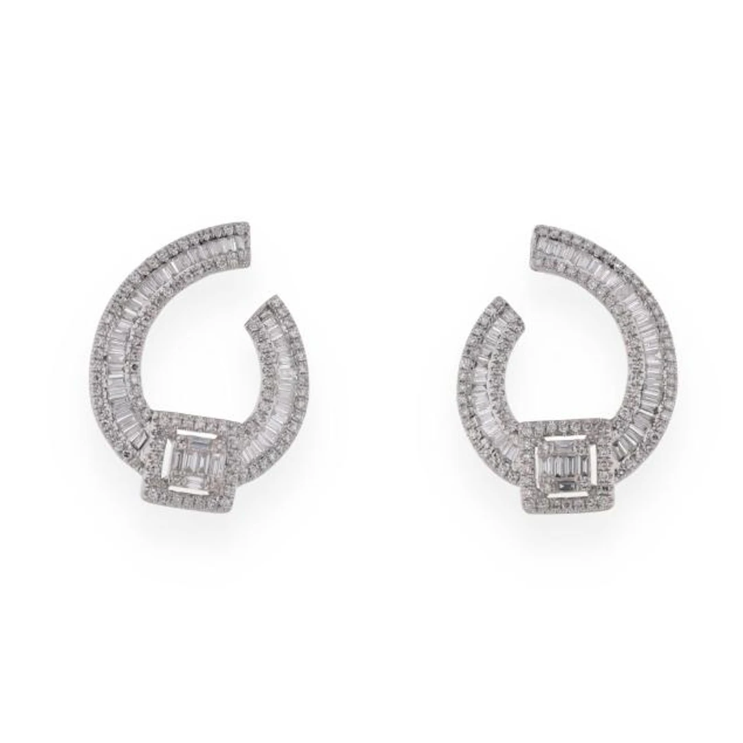 White Gold and Diamond Earrings