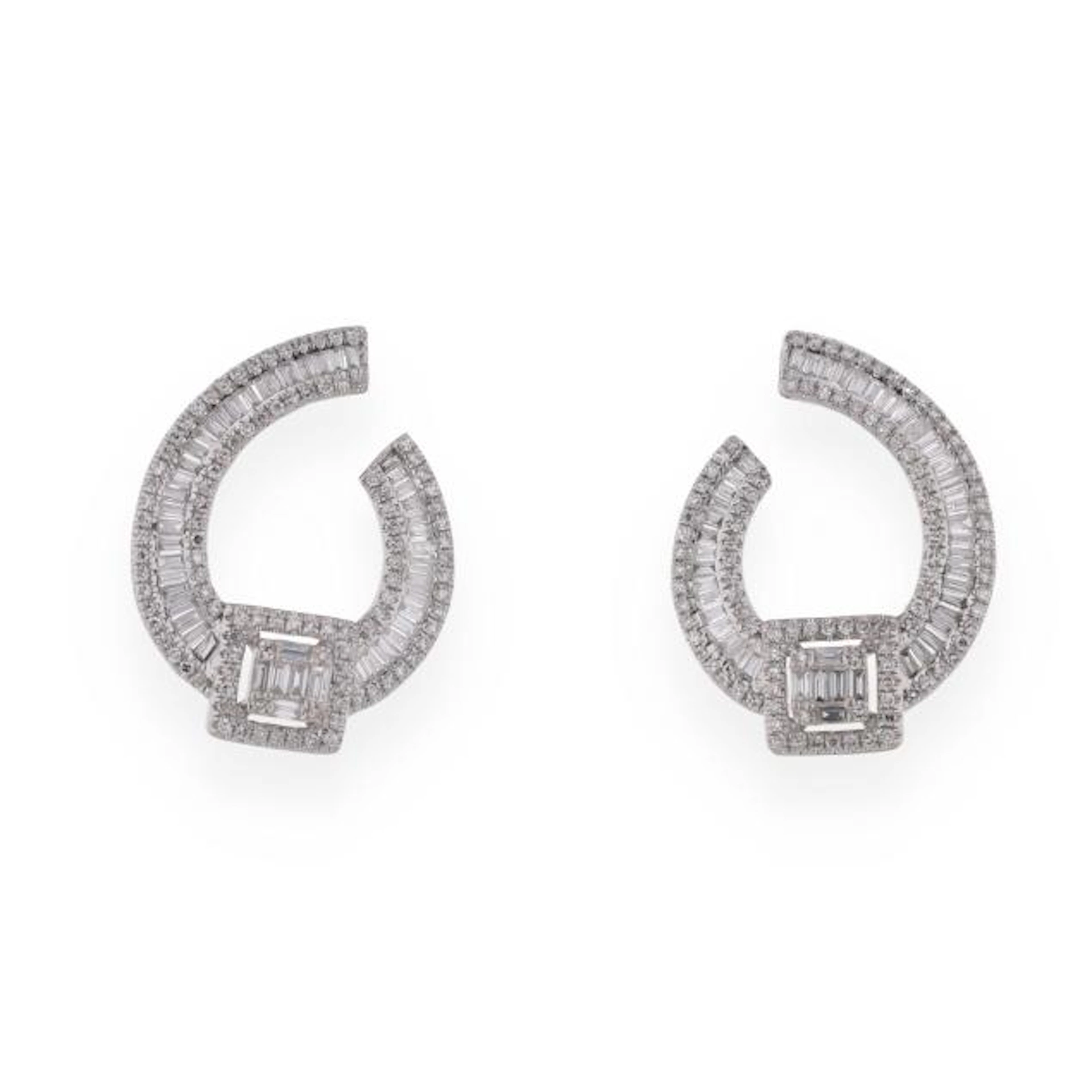 White Gold and Diamond Earrings