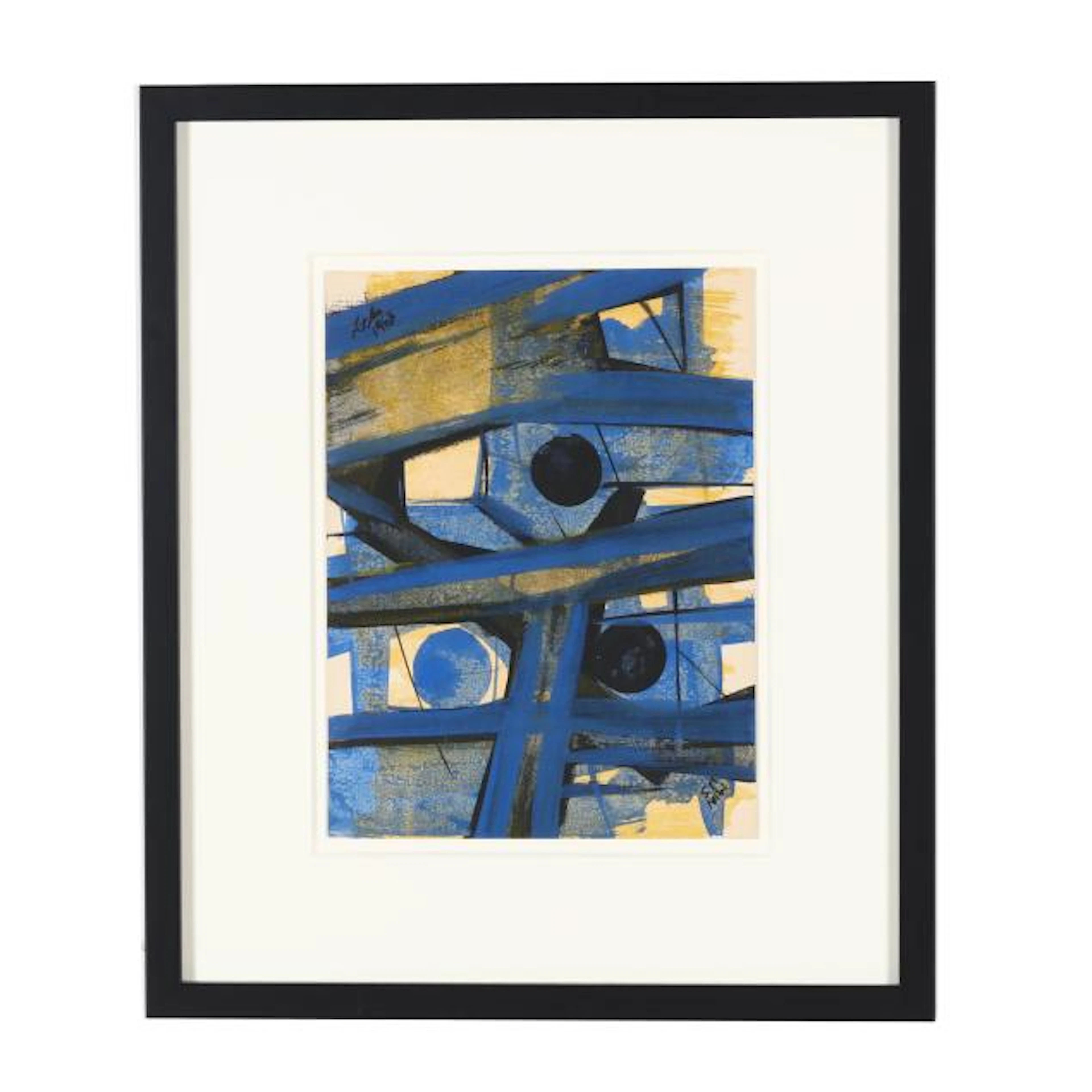 Ming Wang (Chinese-American, 1921-2016), Abstract in Blue and Yellow