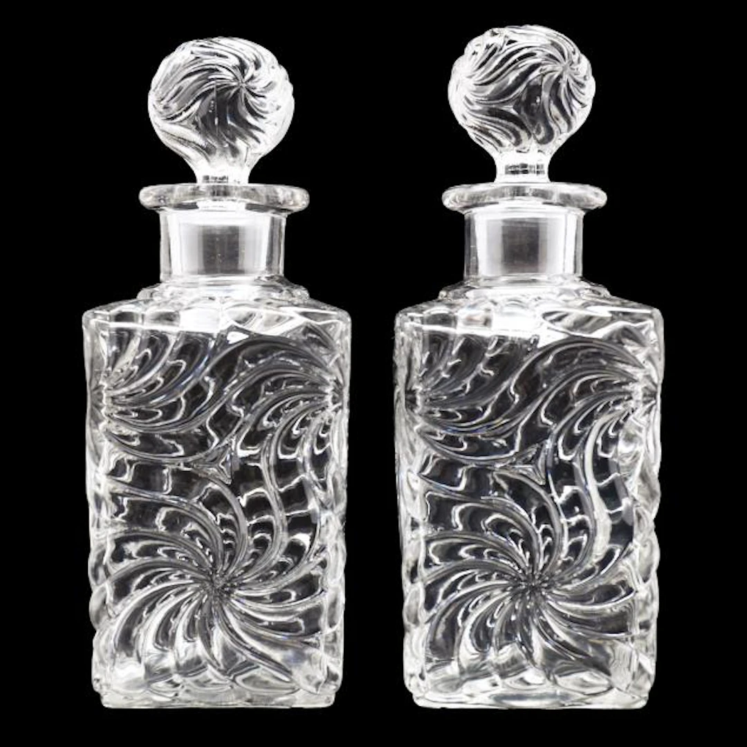 Attributed Baccarat, Pair of Bambous Tors Bottles