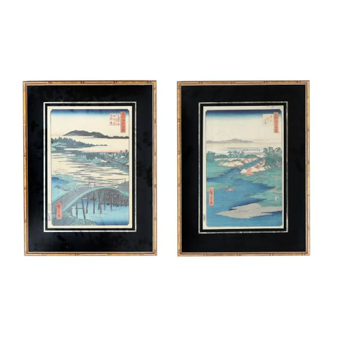 Utagawa Hiroshige (Japanese, 1797-1858), Two Woodblock Prints