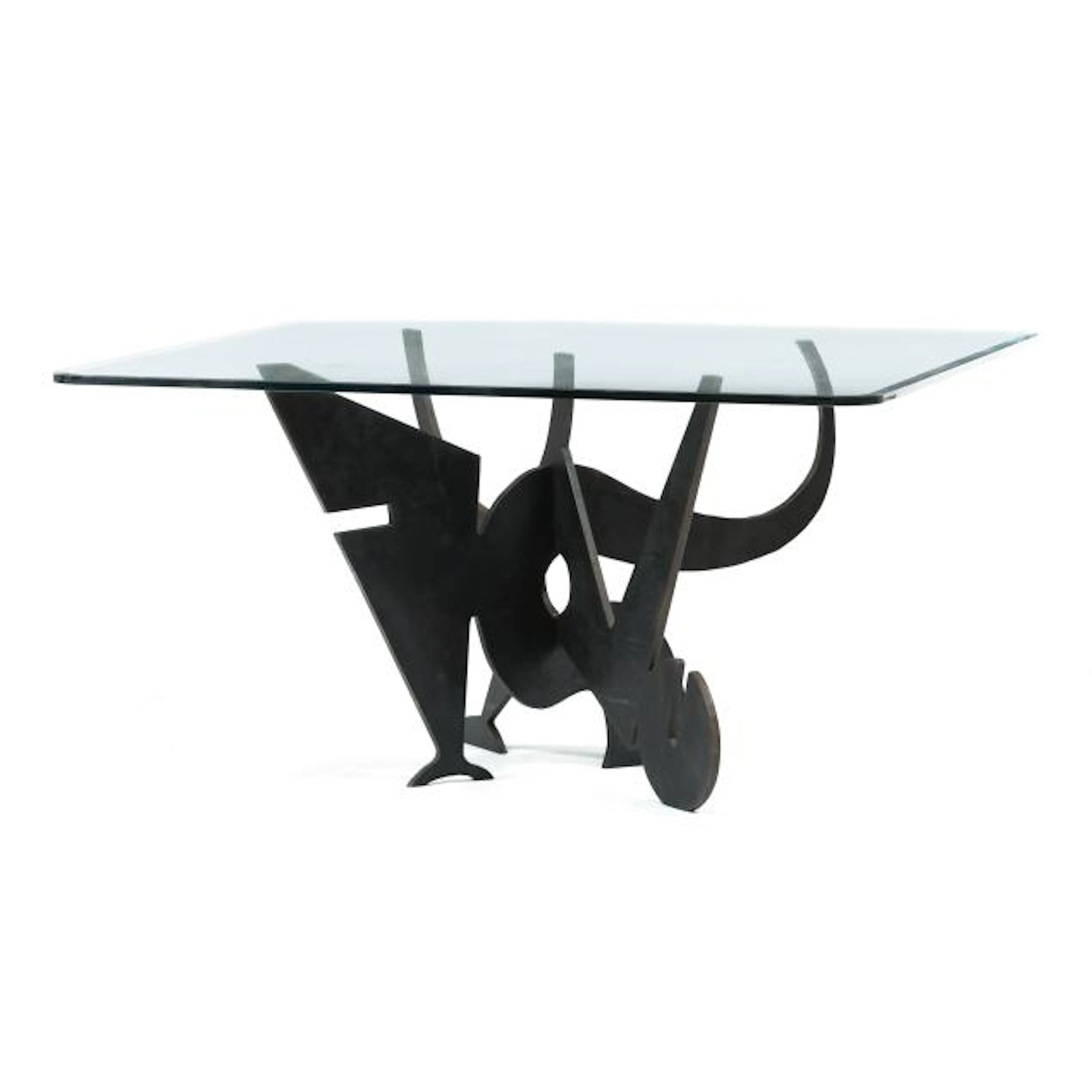 Pucci de Rossi (Italian, 1947-2013), Sculptural Iron and Glass Dining Table