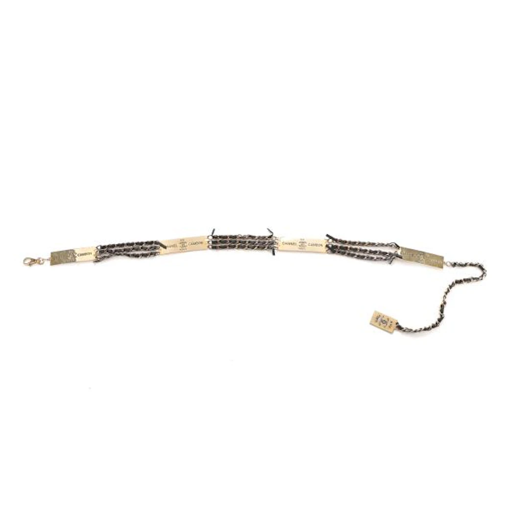 Black Leather Rue Cambon Belt, Chanel