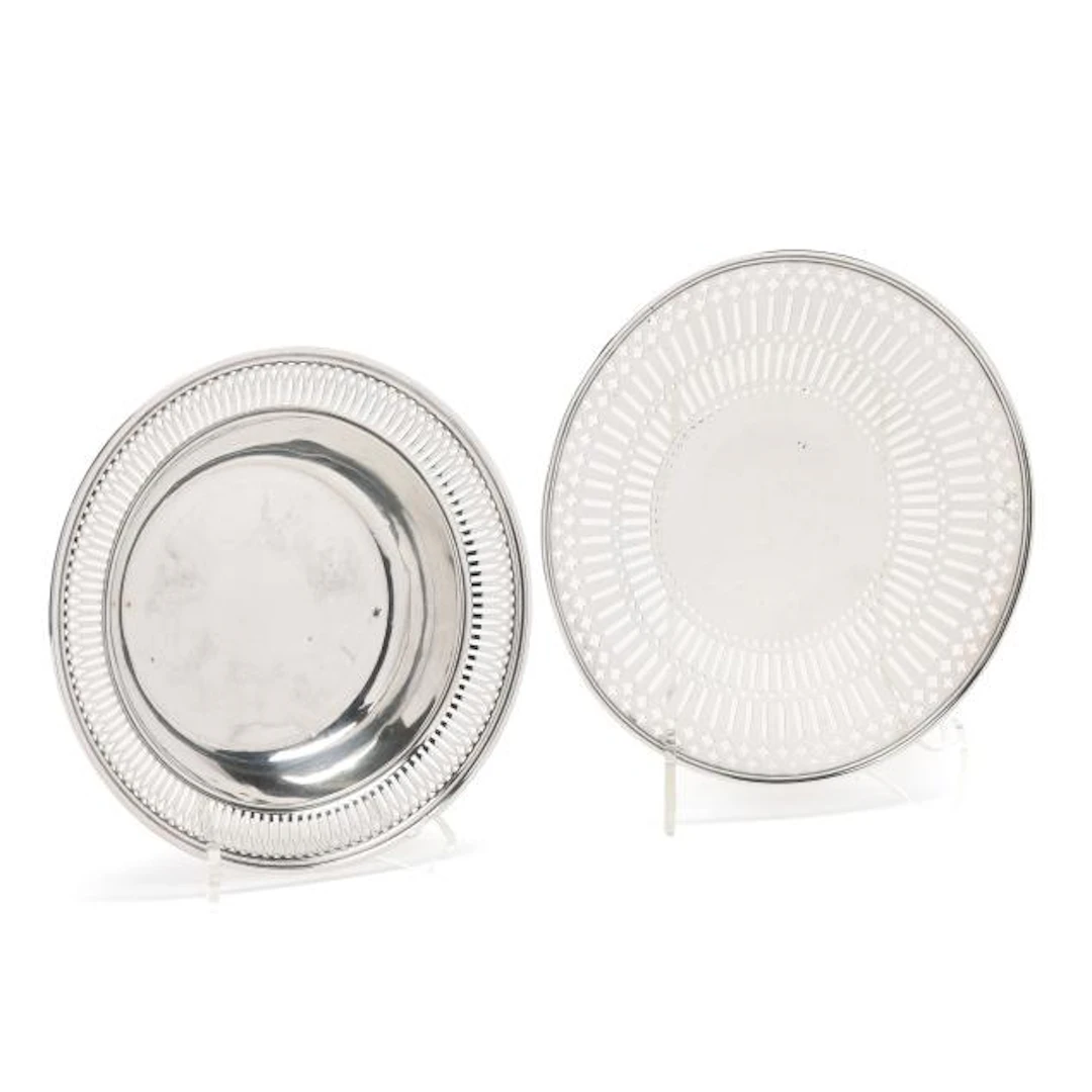 Two Wallace Sterling Silver Reticulated Serving Dishes