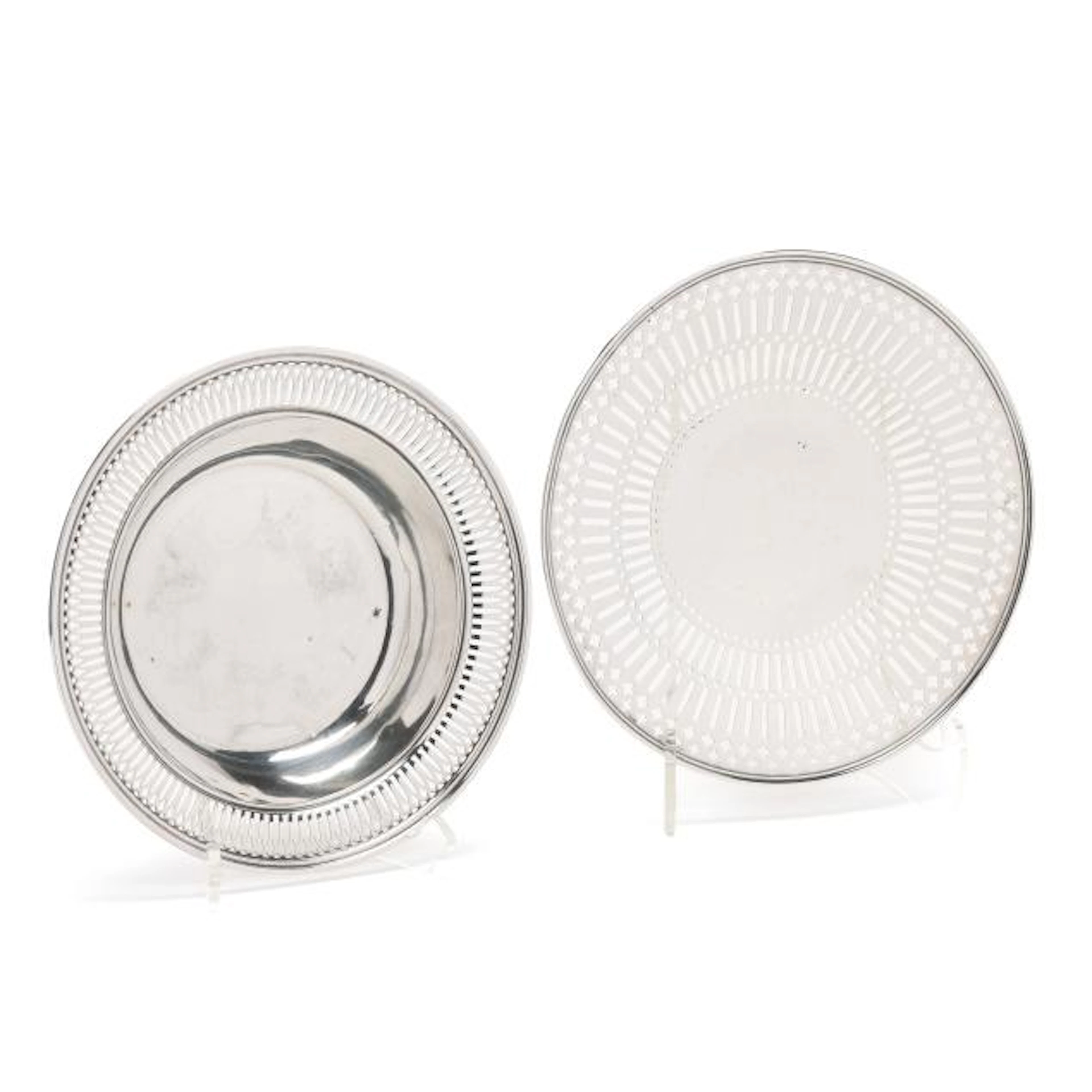 Two Wallace Sterling Silver Reticulated Serving Dishes