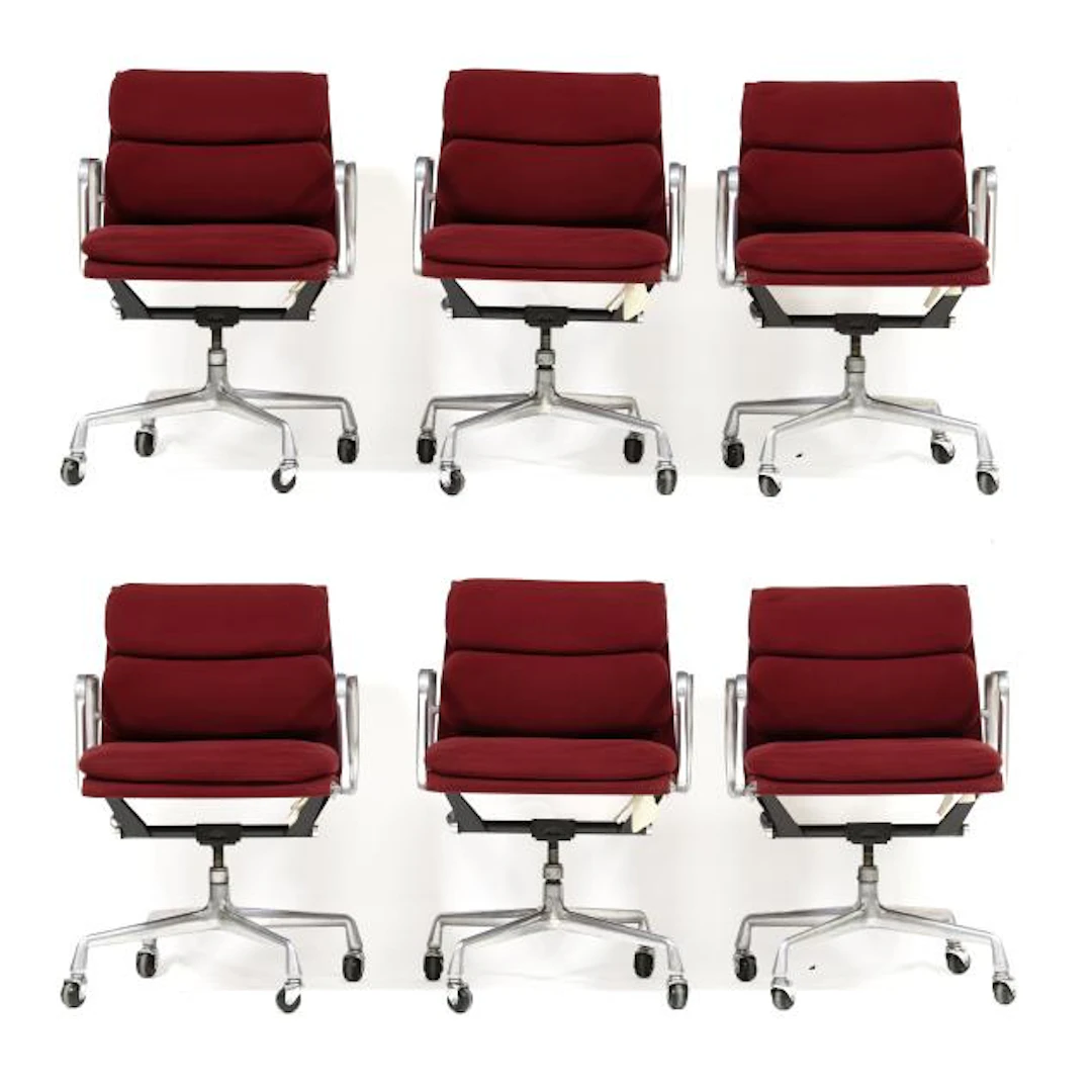 Charles and Ray Eames, Set of Six Aluminum Group Office Chairs