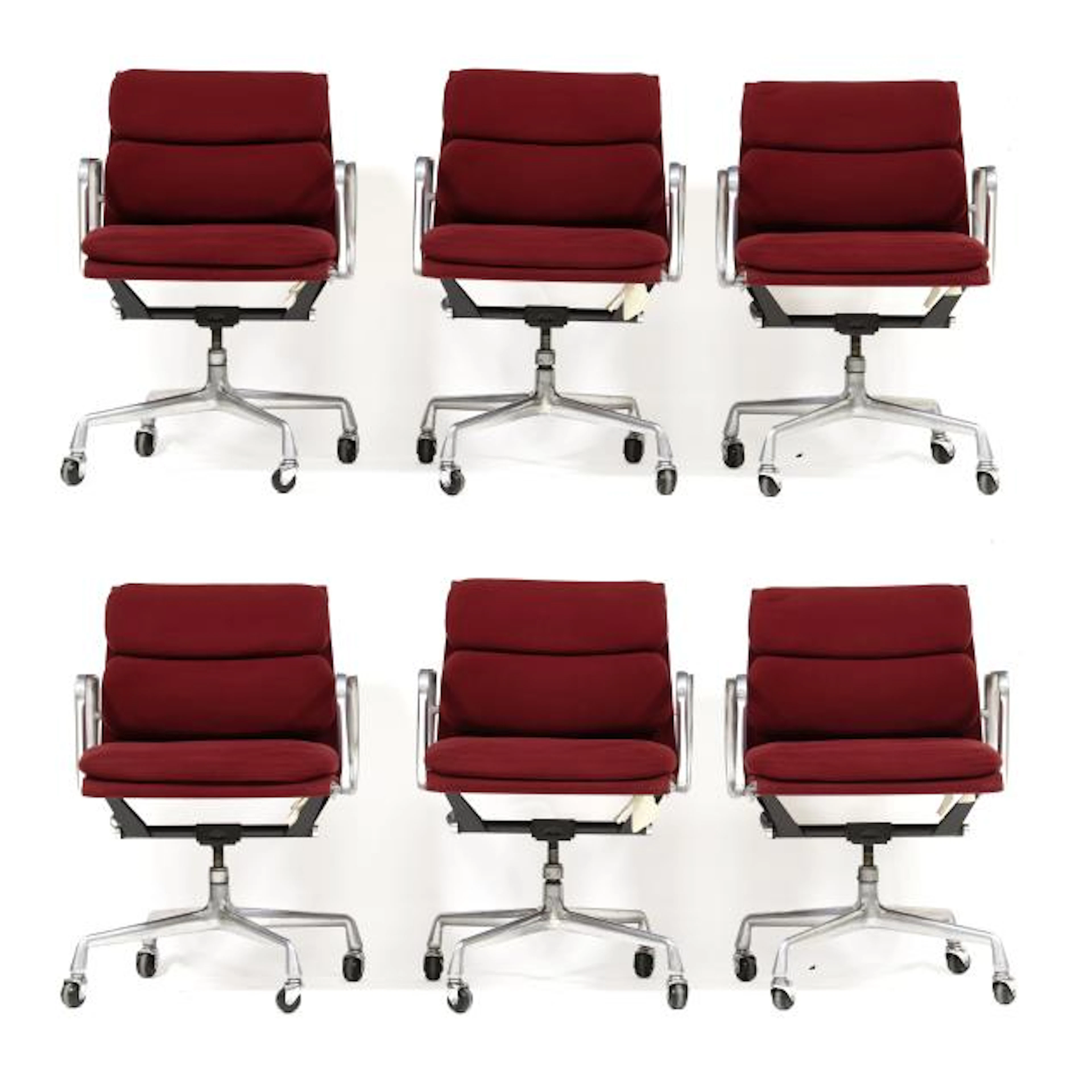 Charles and Ray Eames, Set of Six Aluminum Group Office Chairs