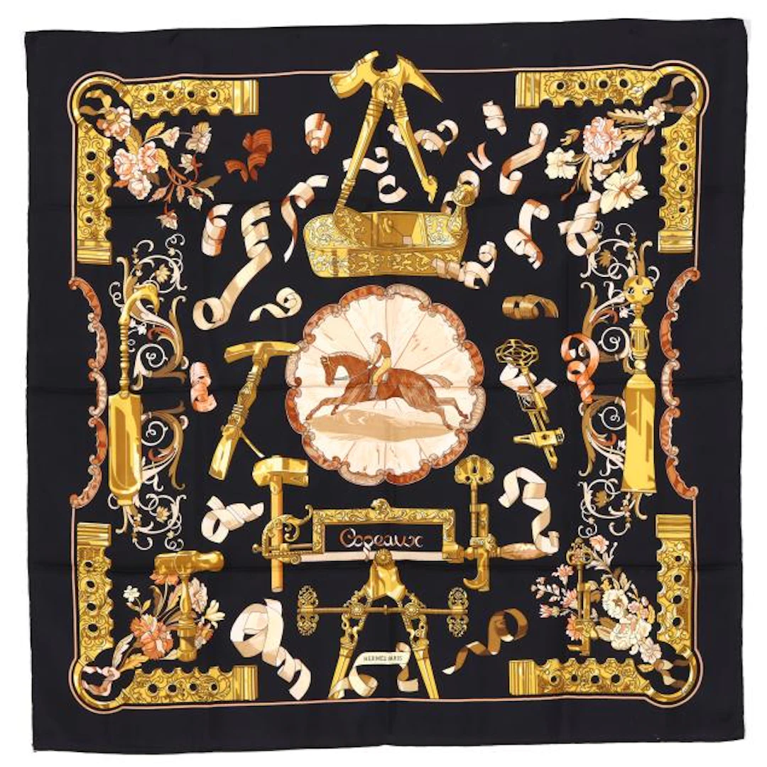 Silk Copeaux Scarf, Hermès