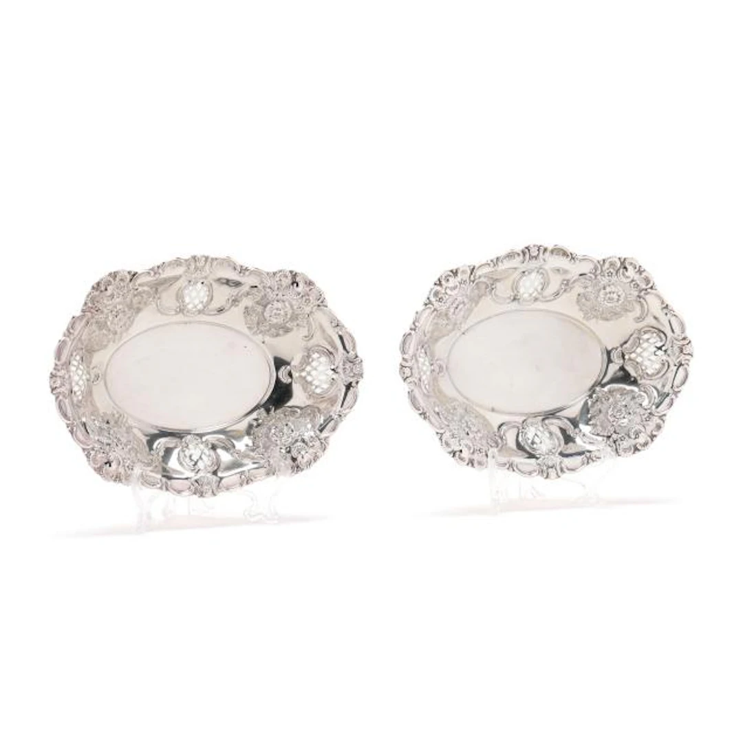 Pair of Edwardian Silver Candy Dishes, Mark of Charles Horner