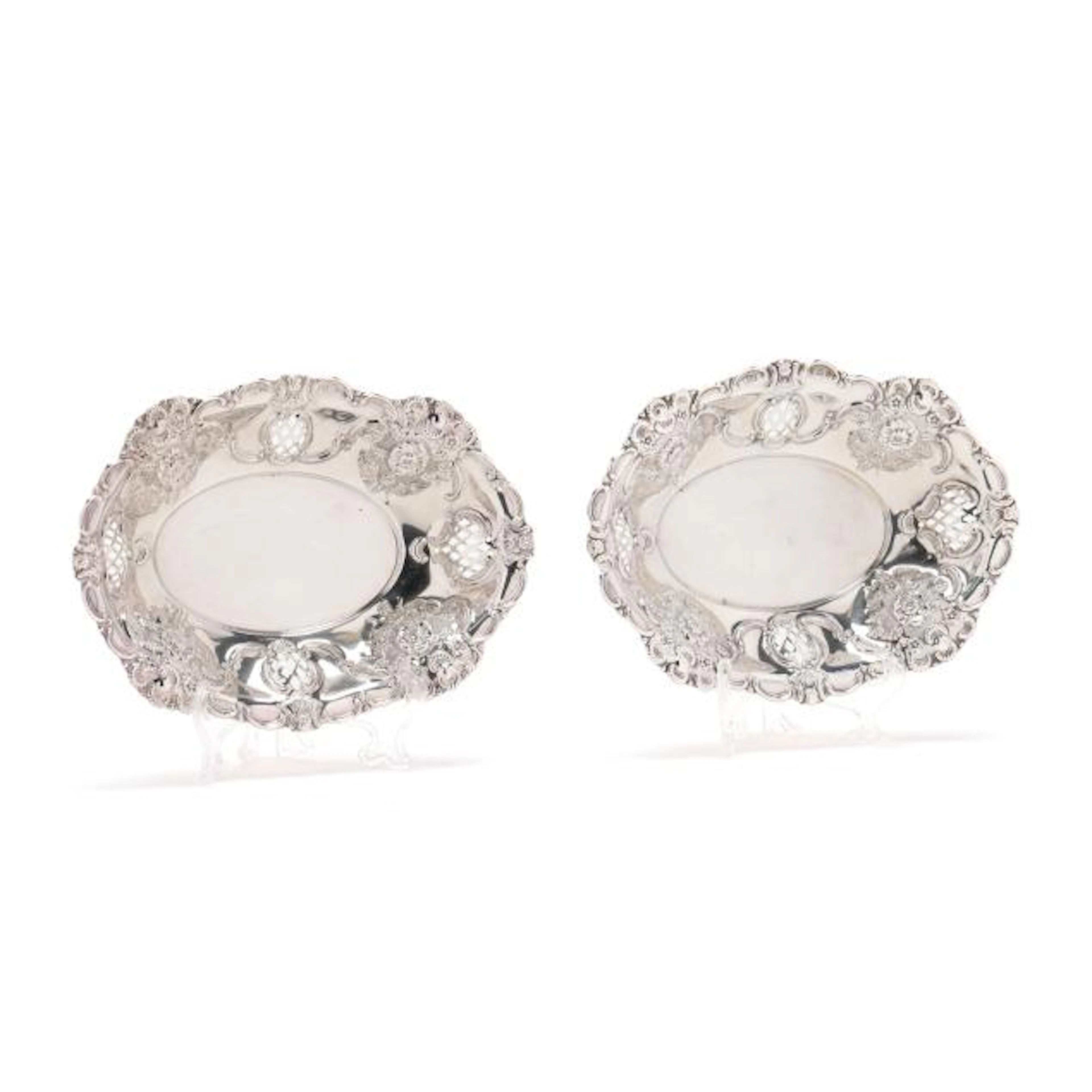 Pair of Edwardian Silver Candy Dishes, Mark of Charles Horner