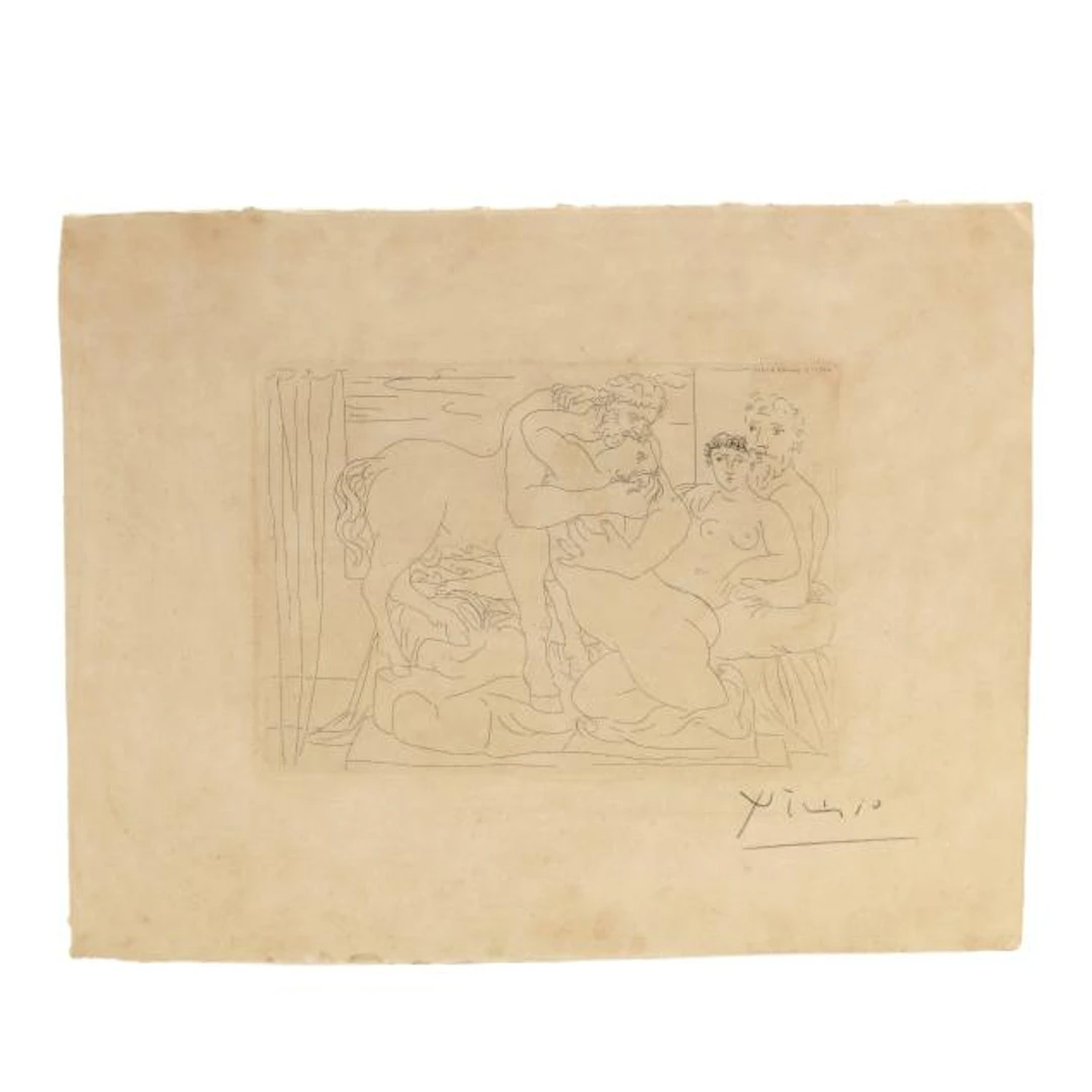 Pablo Picasso (Spanish, 1881-1973), Le Repos du Sculpteur devant un