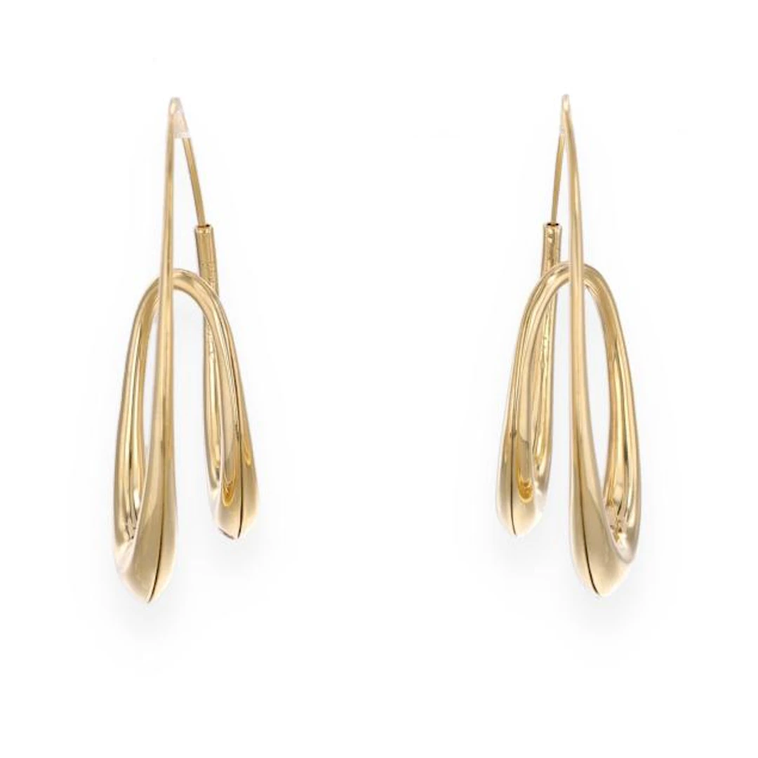 Gold Sculptural Earrings, Michael Good
