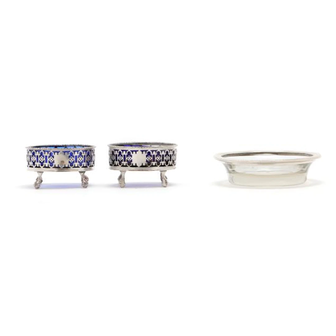 Group of Silver and Glass Table Accessories