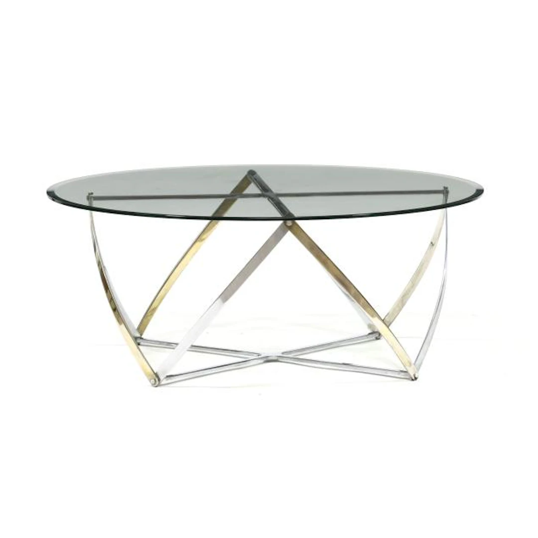 John Vesey (American, 1924-1992), Chrome and Glass Cocktail Table