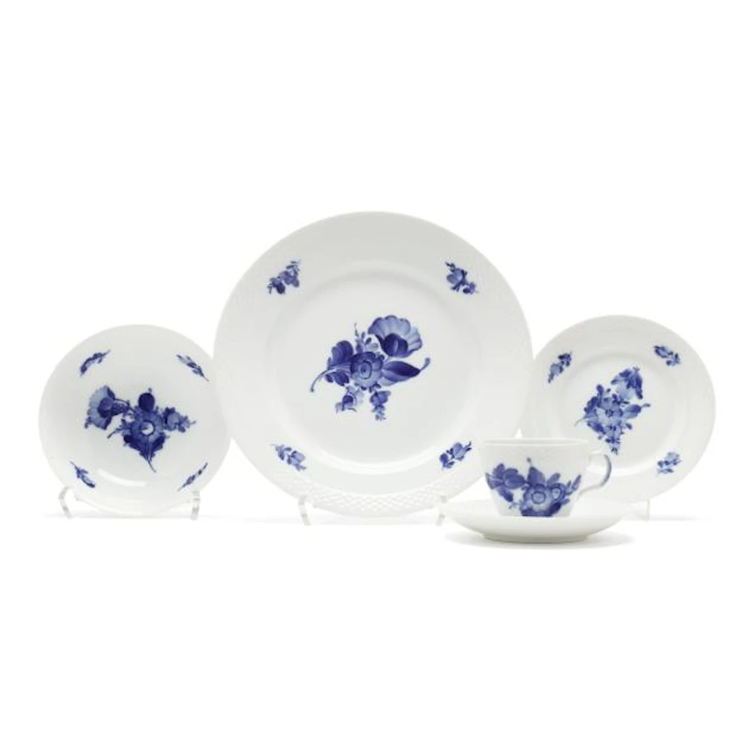 A Large Collection of Royal Copenhagen Blue Flower Porcelain Dinnerware