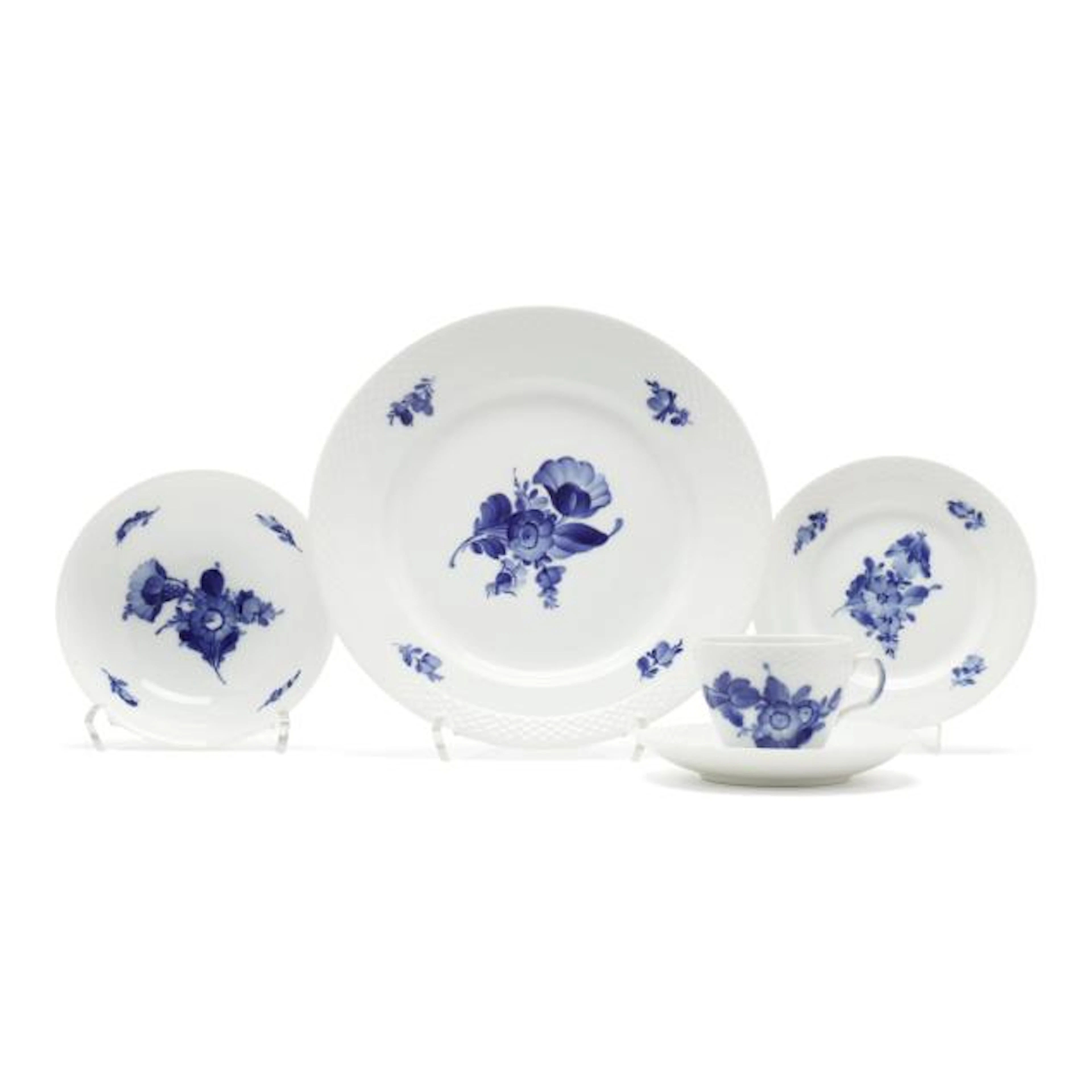 A Large Collection of Royal Copenhagen Blue Flower Porcelain Dinnerware