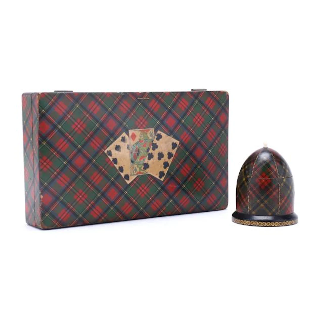 Tartanware Card Box and Domed Box