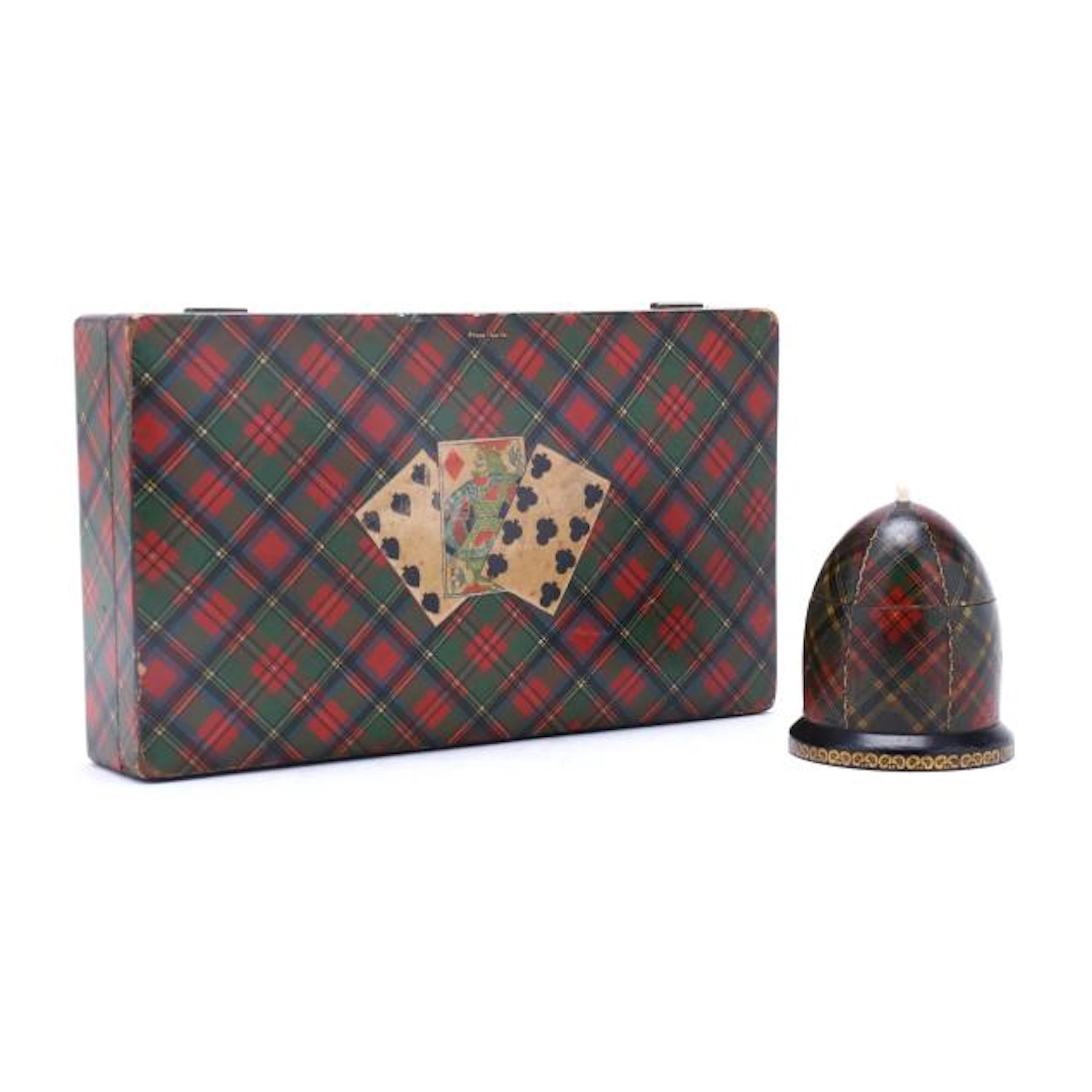 Tartanware Card Box and Domed Box