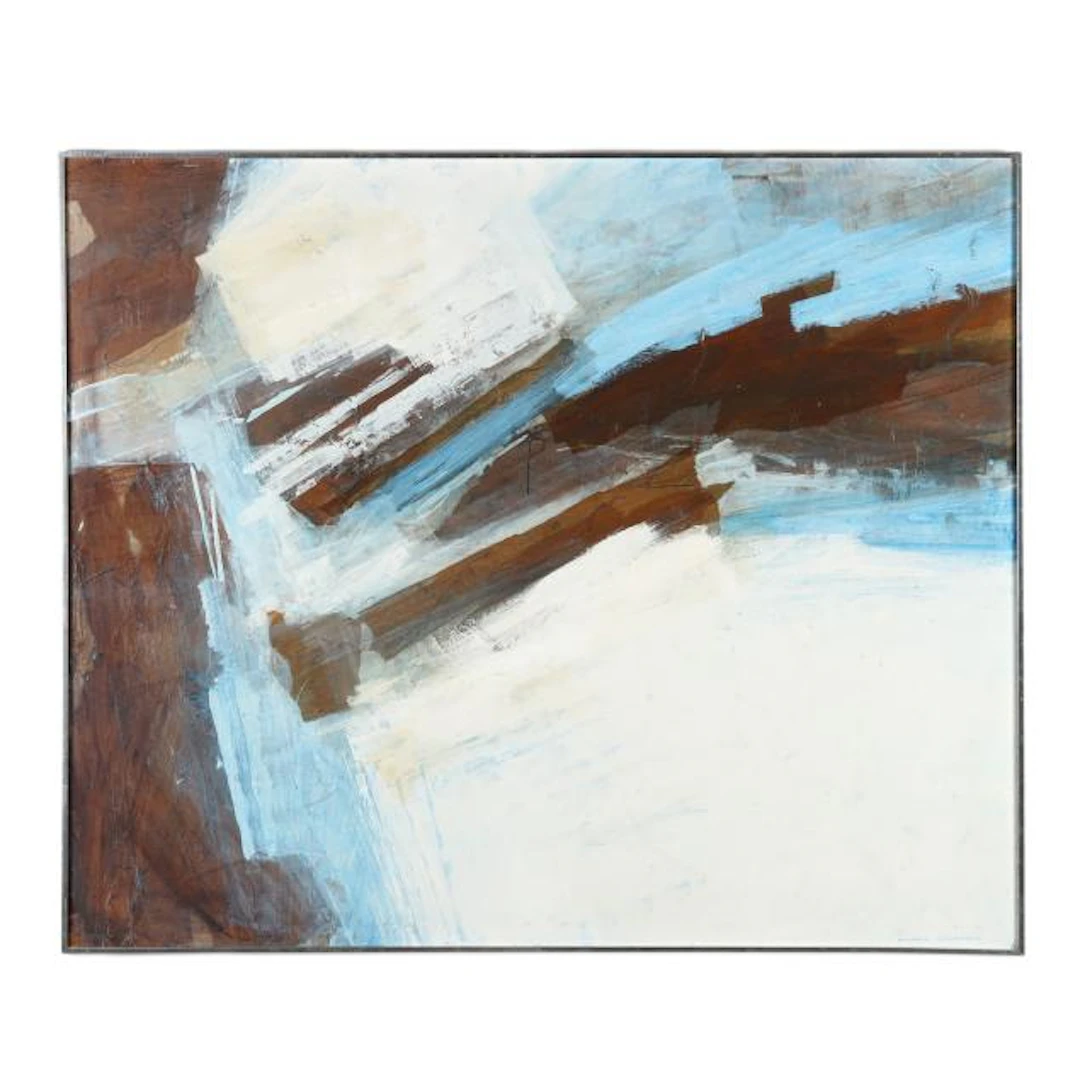 Richard Lawrence (British), Untitled (Blue, Brown, ad White Abstract)