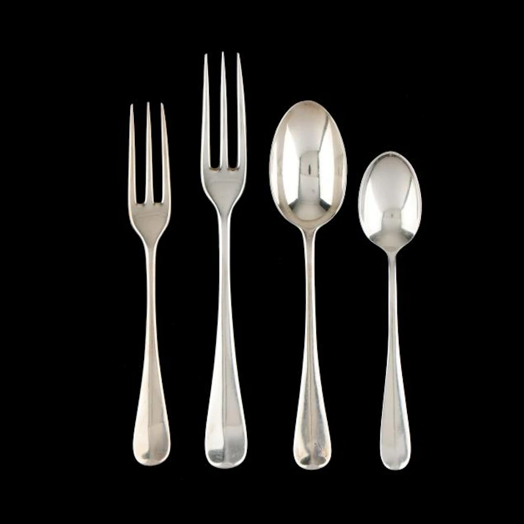 Assembled English and American Silver Queen Anne Flatware Service