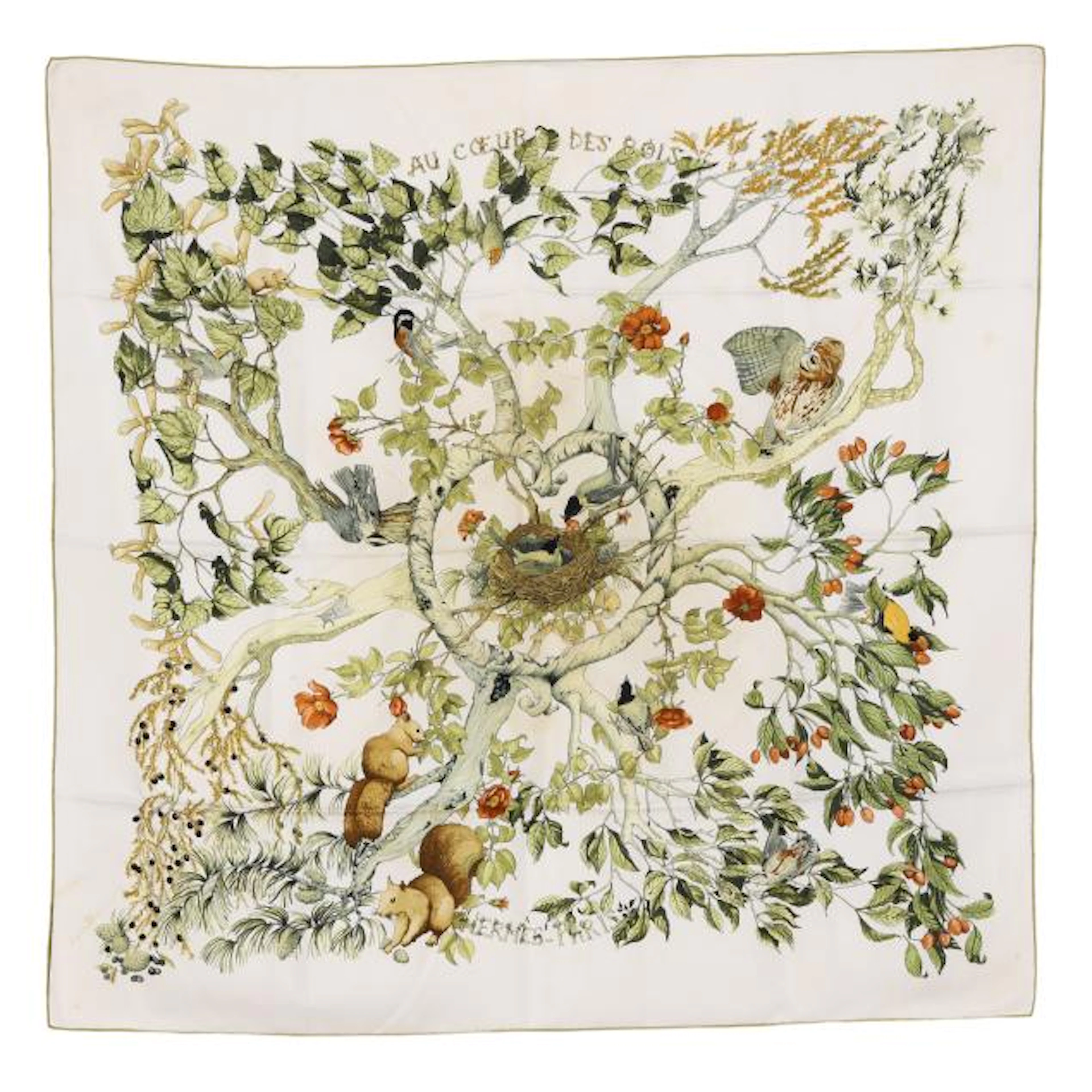 Silk Au Coeur des Bois Scarf, Hermès