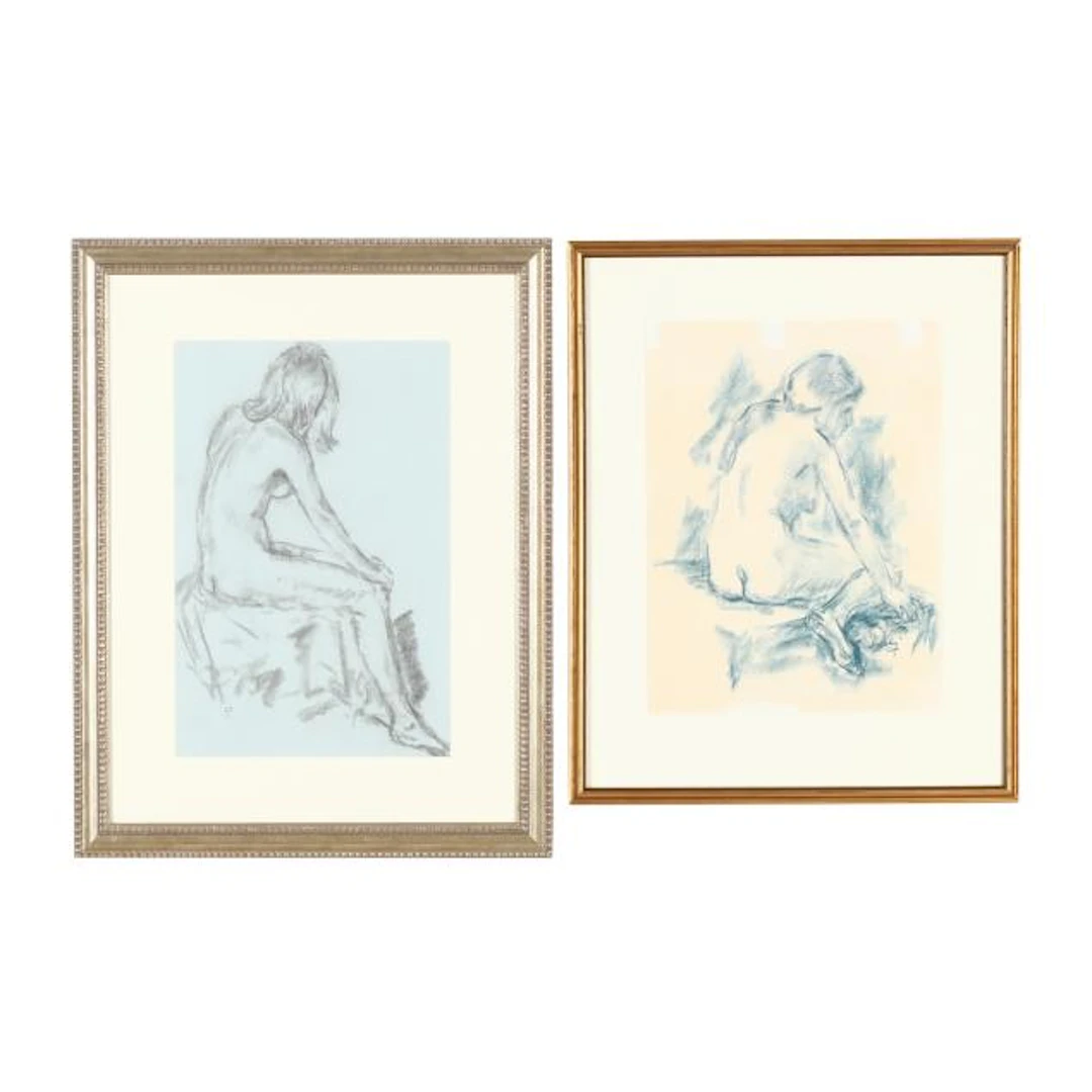 Wes Crawley (American, 1922-1985), Seated Figure Studies (two works)
