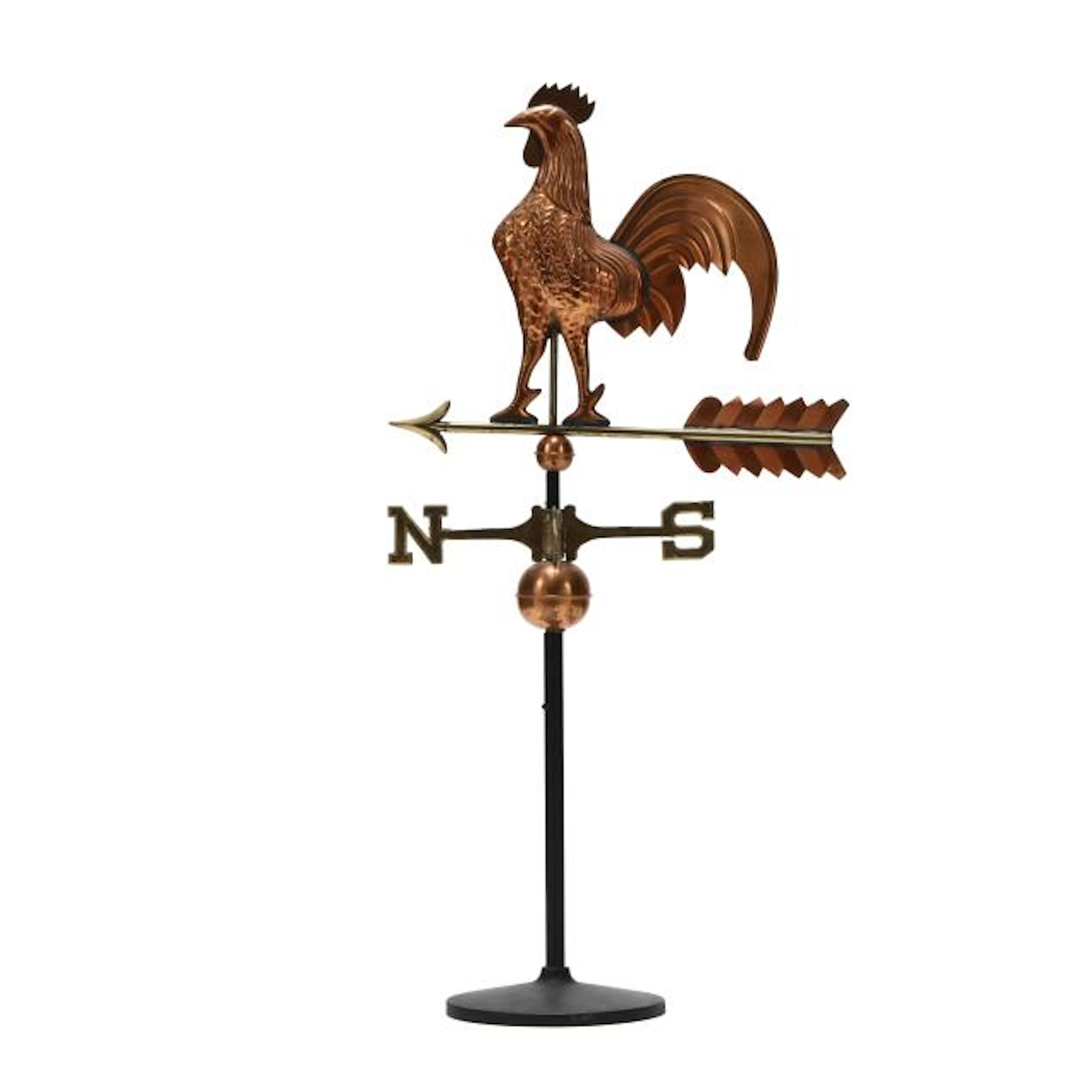 Full-Bodied Copper Rooster Weathervane