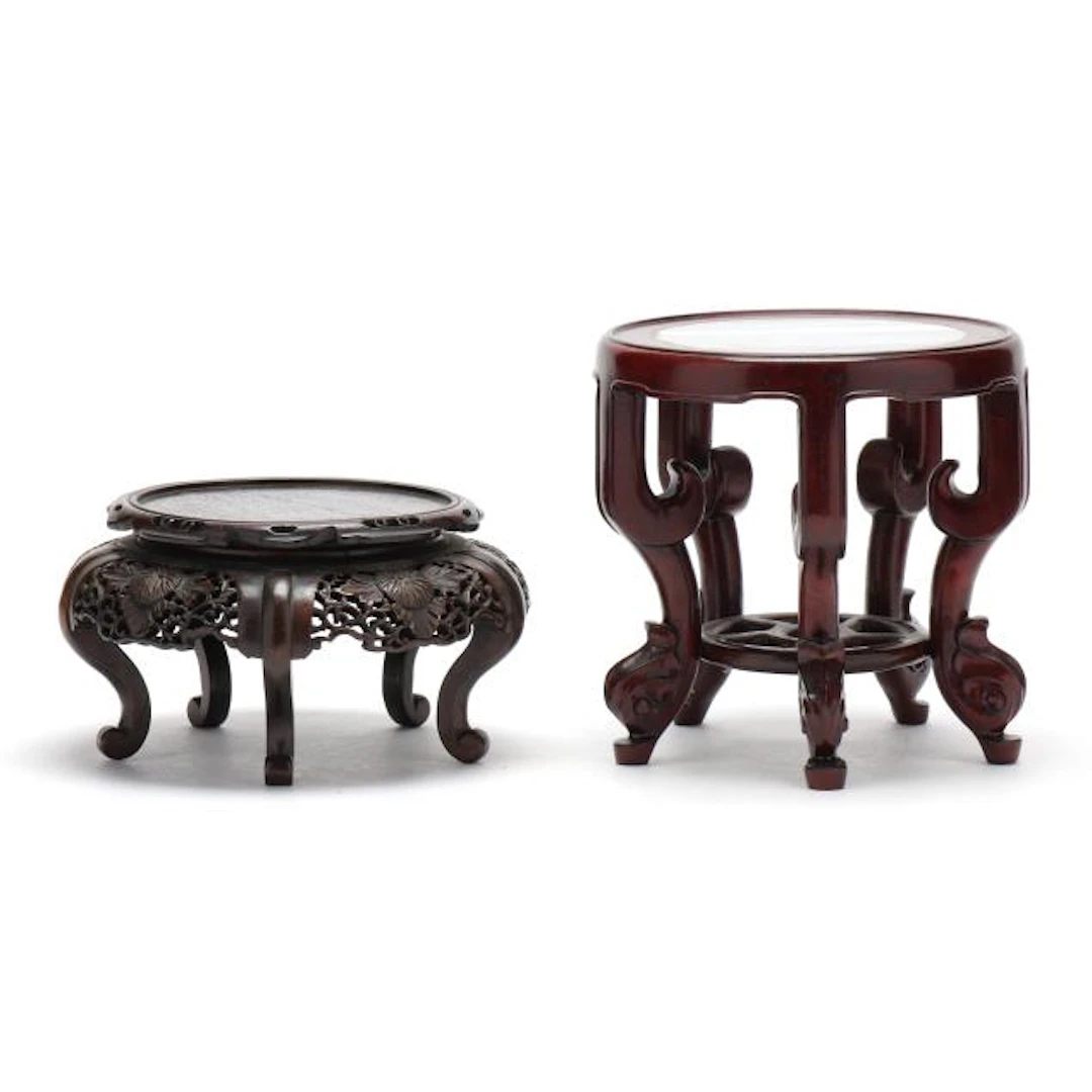Two Chinese Hardwood Display Stands