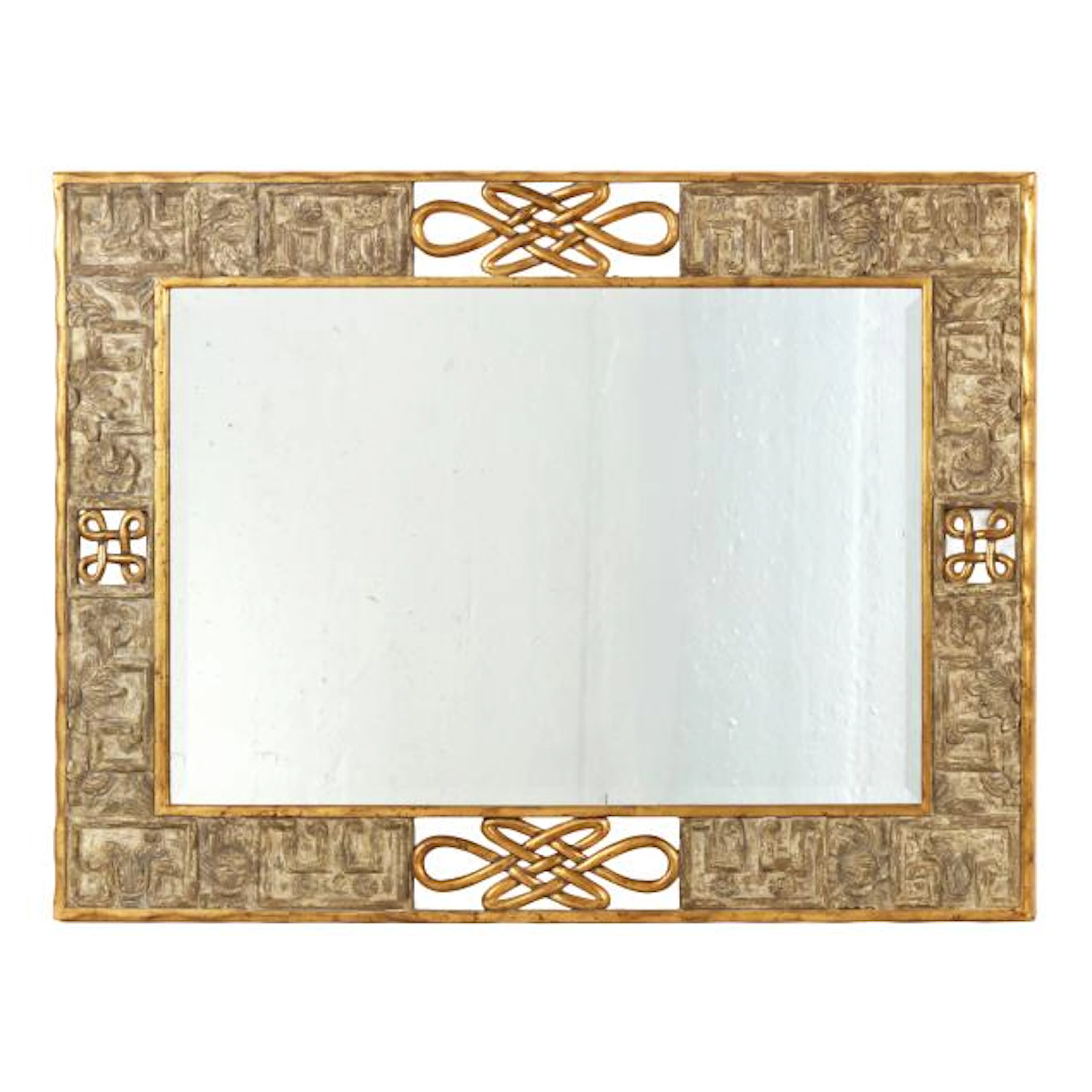 Harrison & Gil for Dauphine Mirror Co., Vintage Parcel Gilt and Painted Mirror