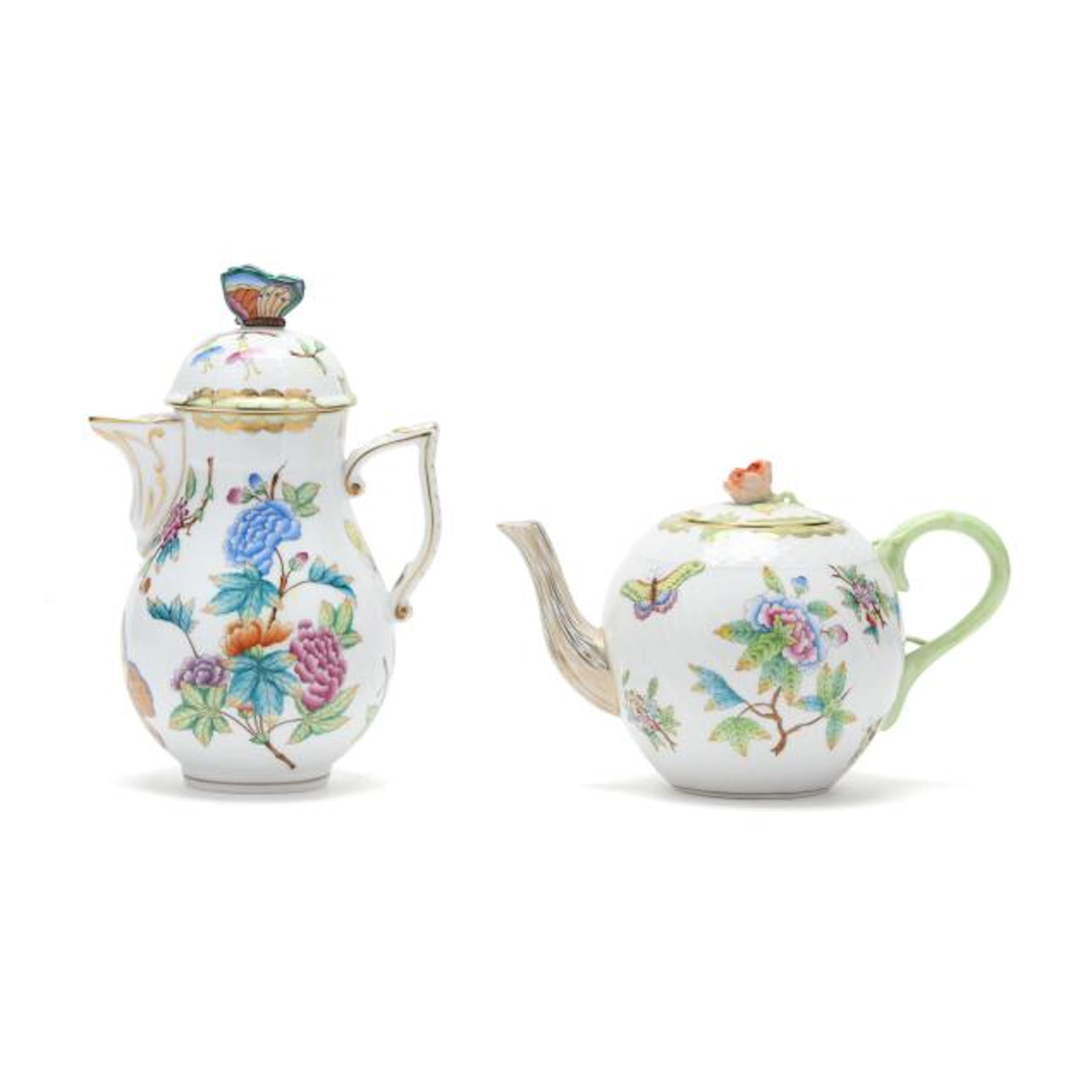 Herend Queen Victoria Small Coffee Pot and Teapot