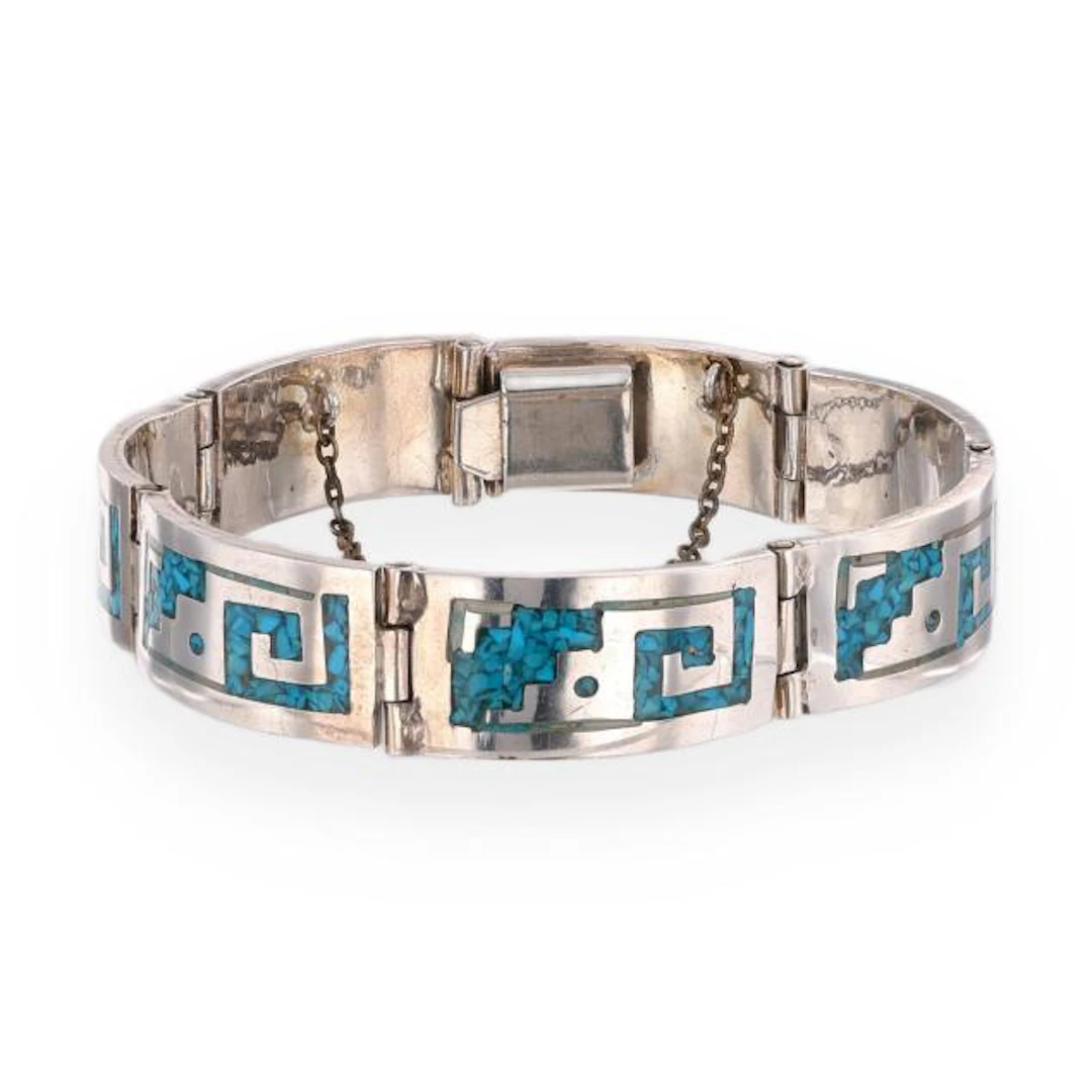 Silver and Composite Turquoise Bracelet