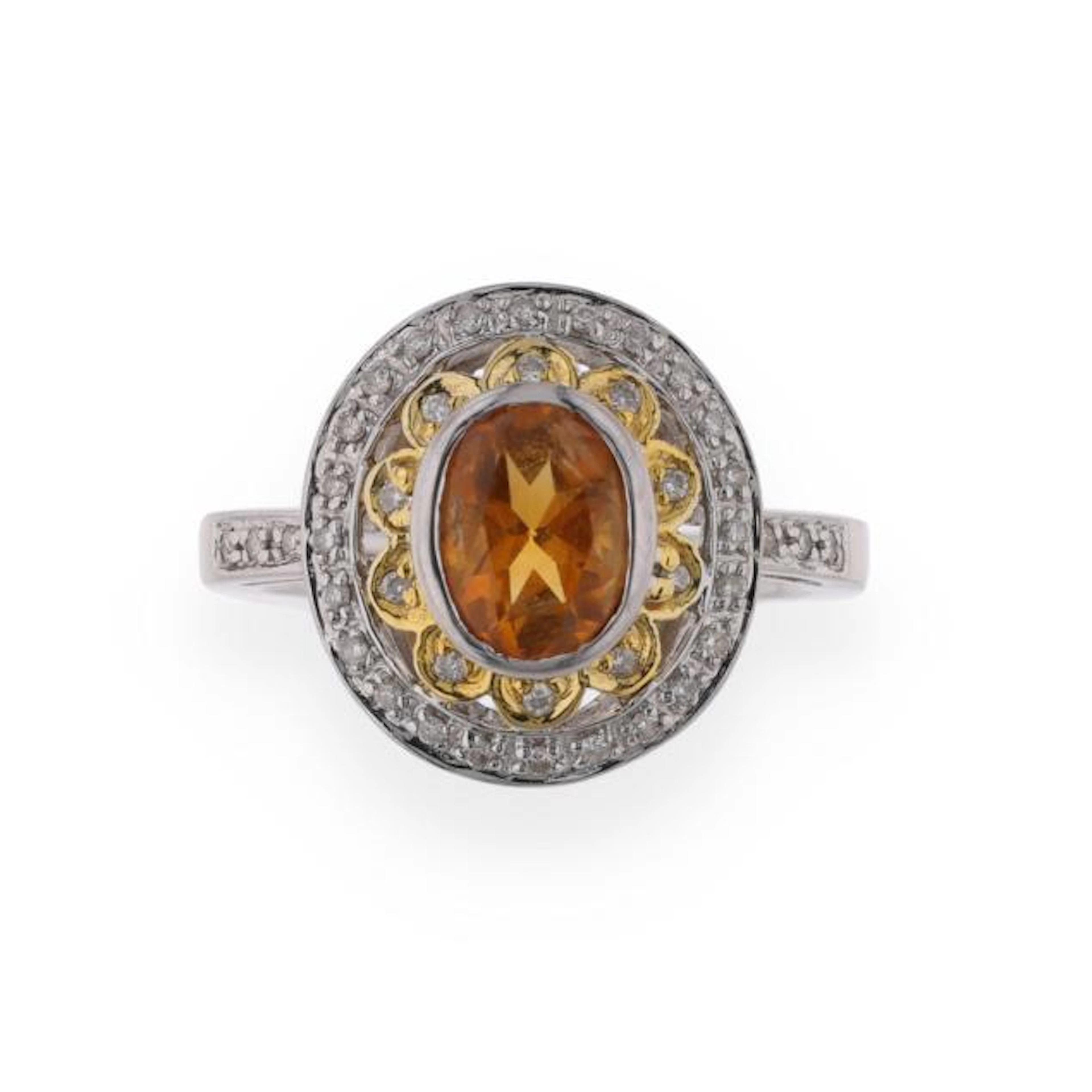 Bi-Color Gold, Citrine, and Diamond Ring, Le Vian