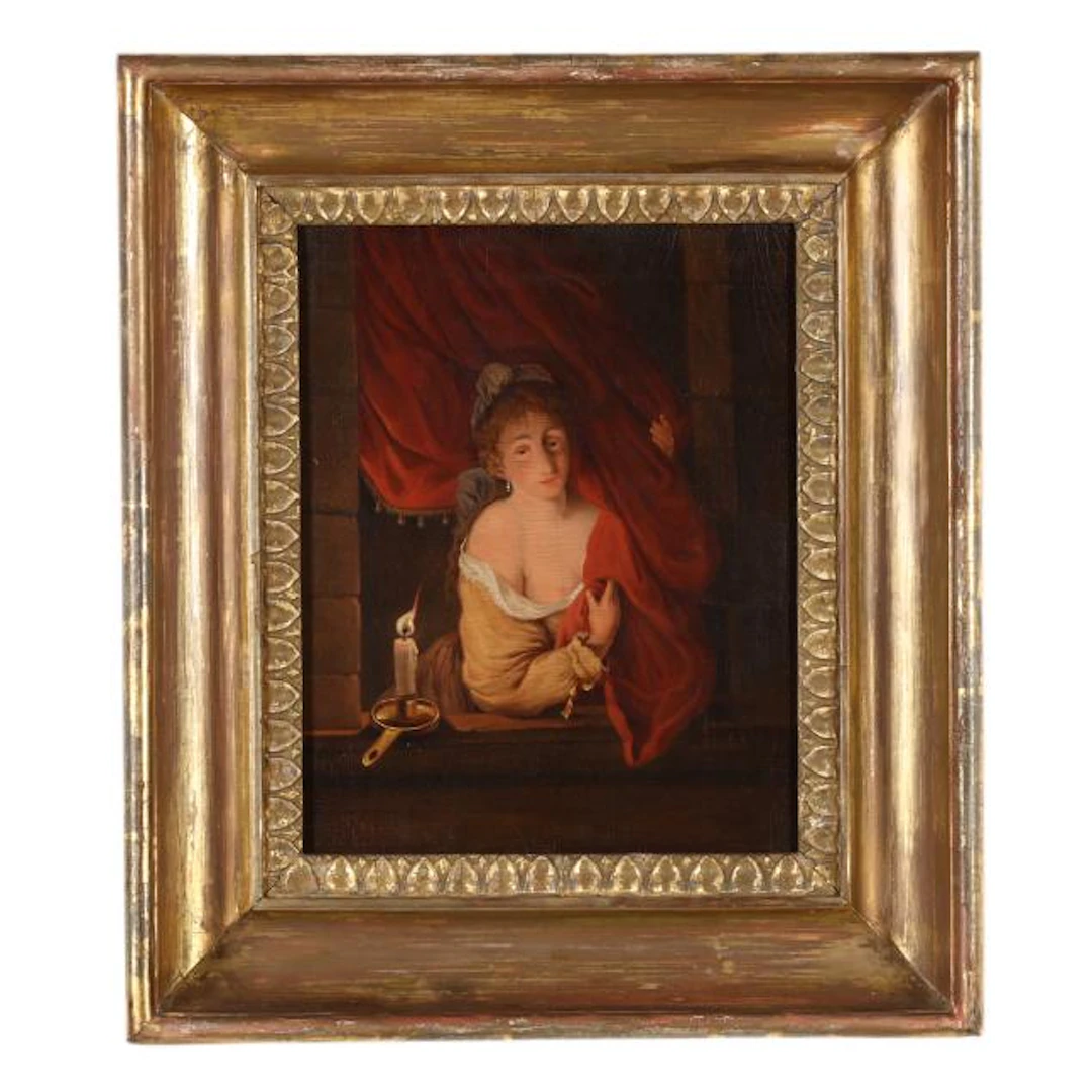 Manner of Gerrit Dou (Dutch, 1613-1675), Woman with Candle in a Window