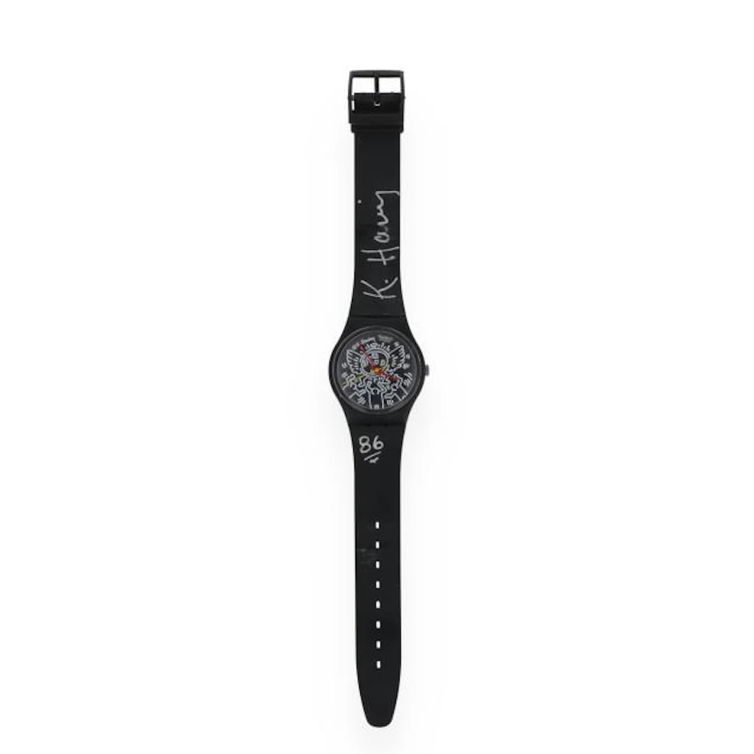 Black Blanc sur Noir Signed Keith Haring Watch, Swatch