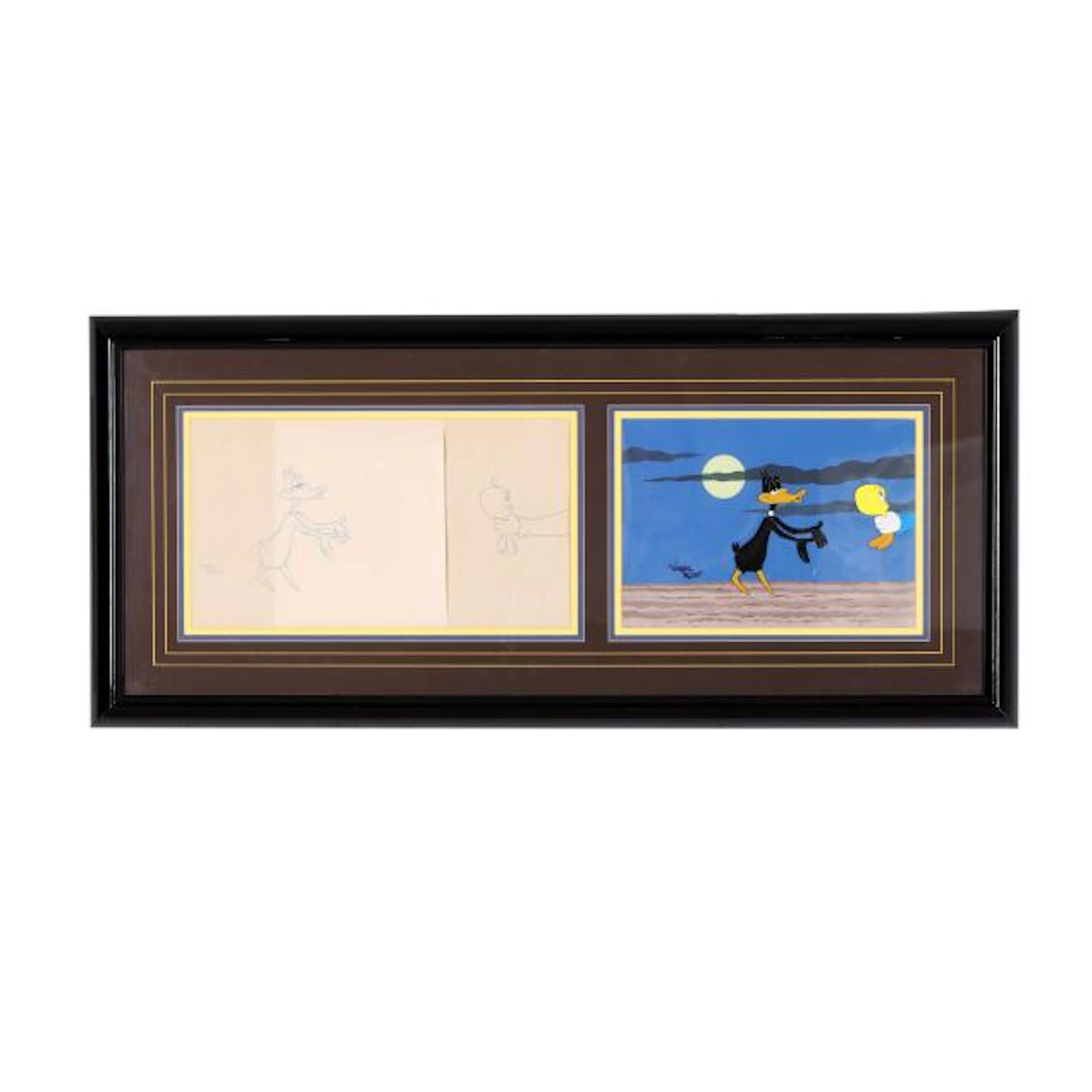 Virgil Walter Ross (American, 1907-1996), Framed Daffy Duck Drawing and Sericel