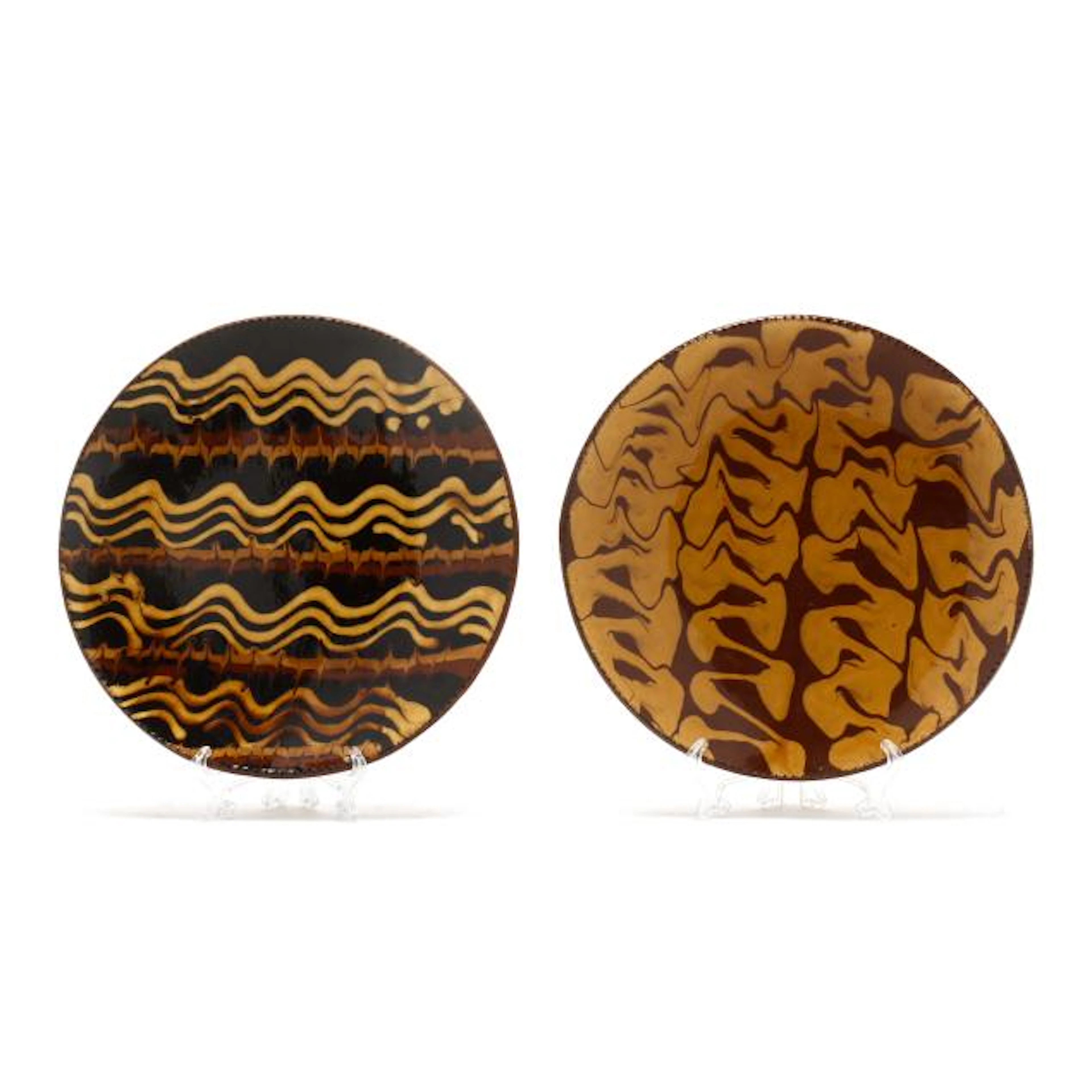 Michelle Erickson (VA), Two Slip-Decorated Redware Plates