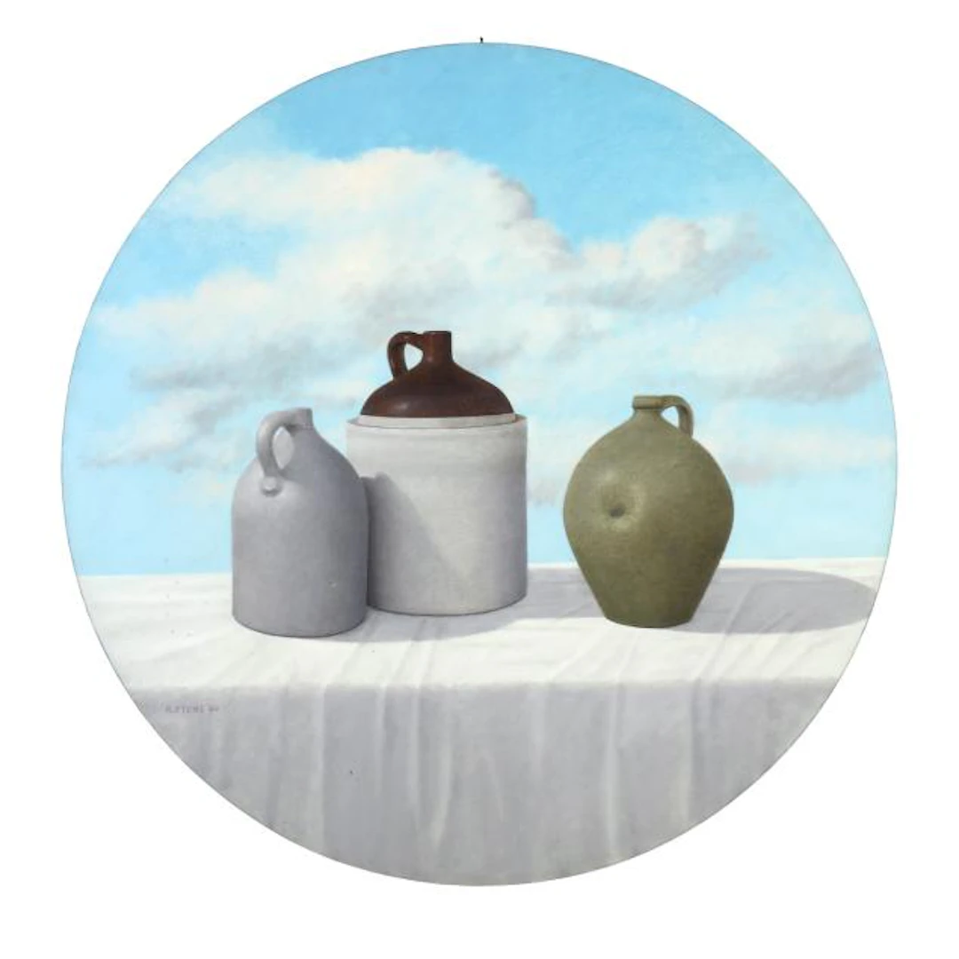 Robert Stone (American), Surrealist Still Life with Sky and Crockery