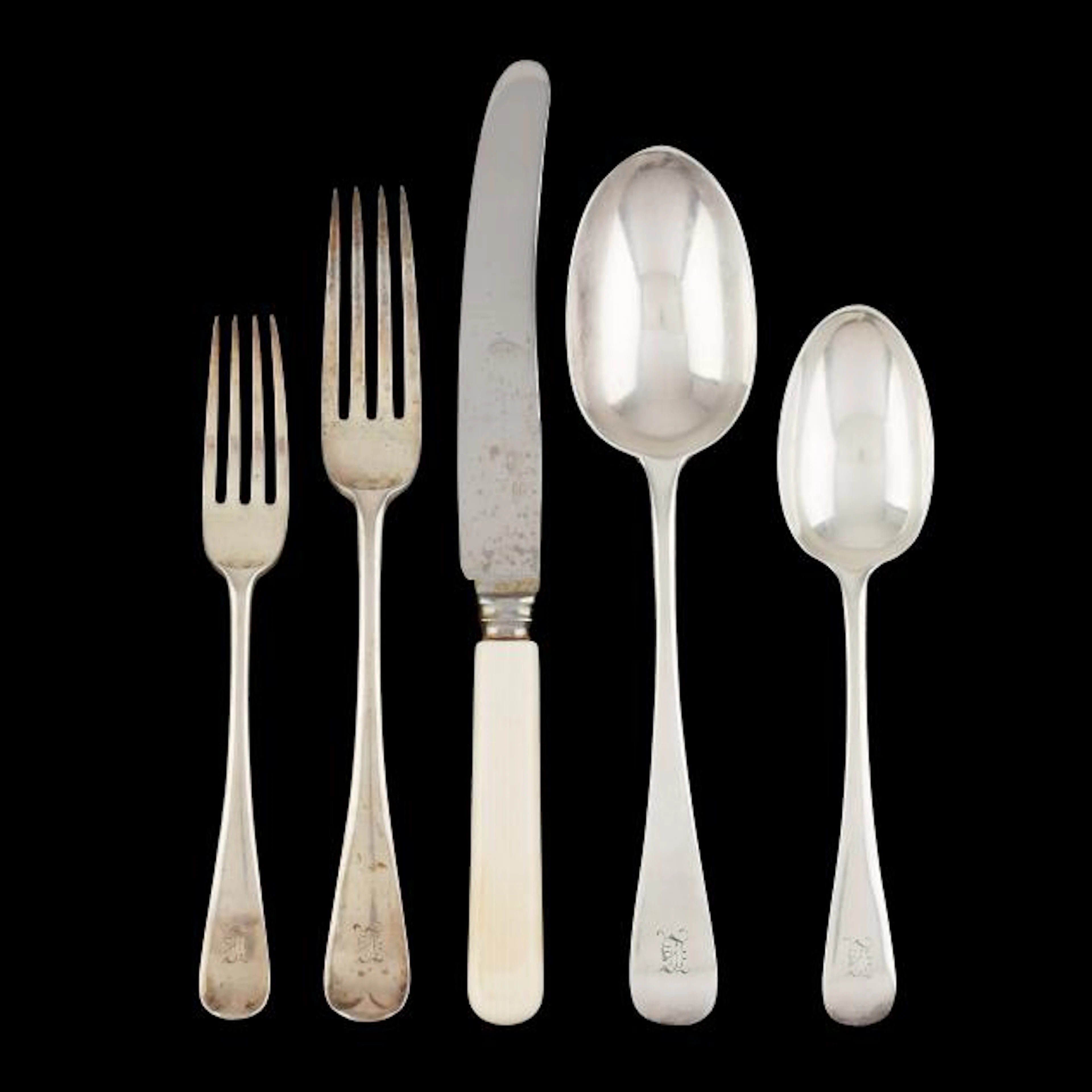 Cased English Silver Partial Flatware Service