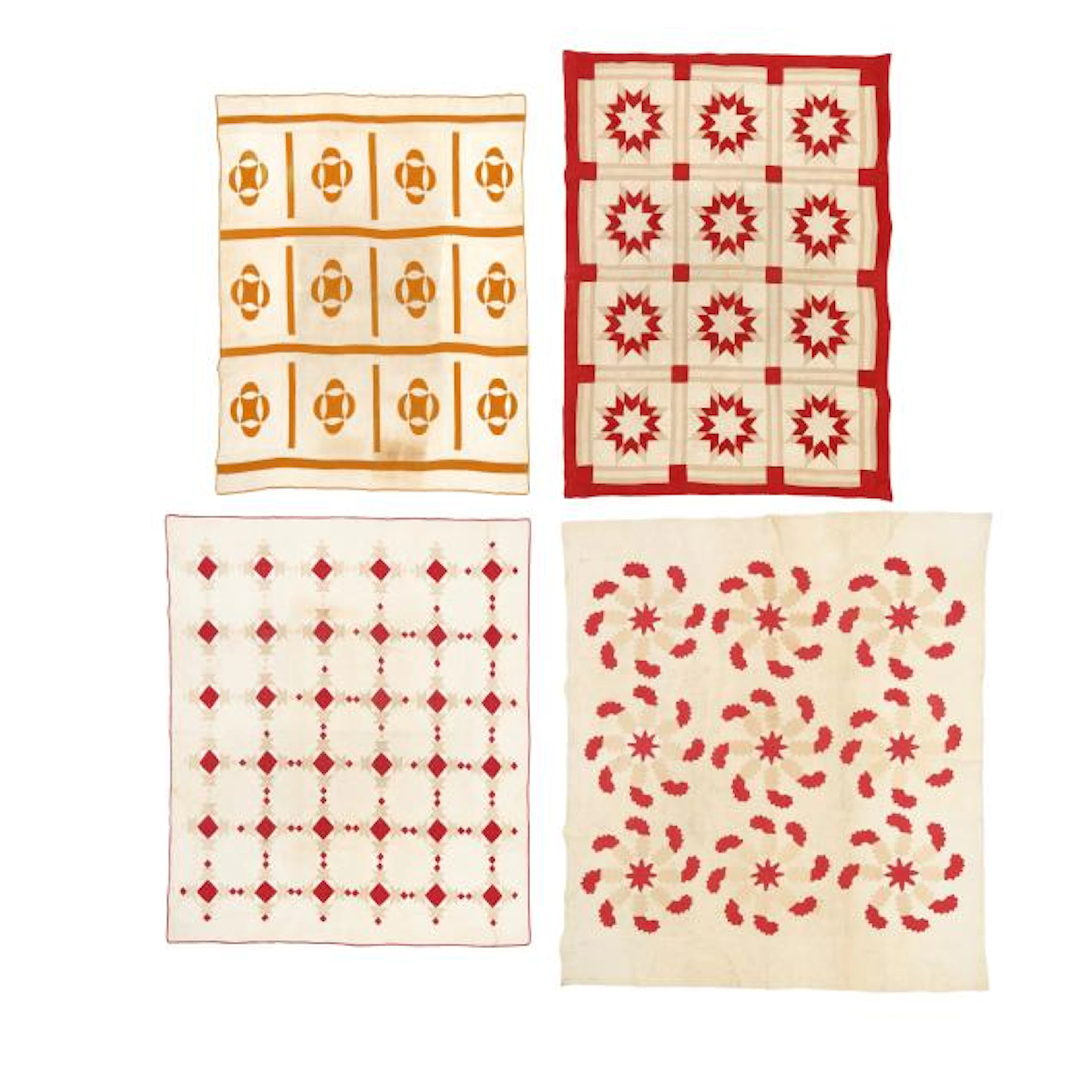 Four Antique Applique Quilts