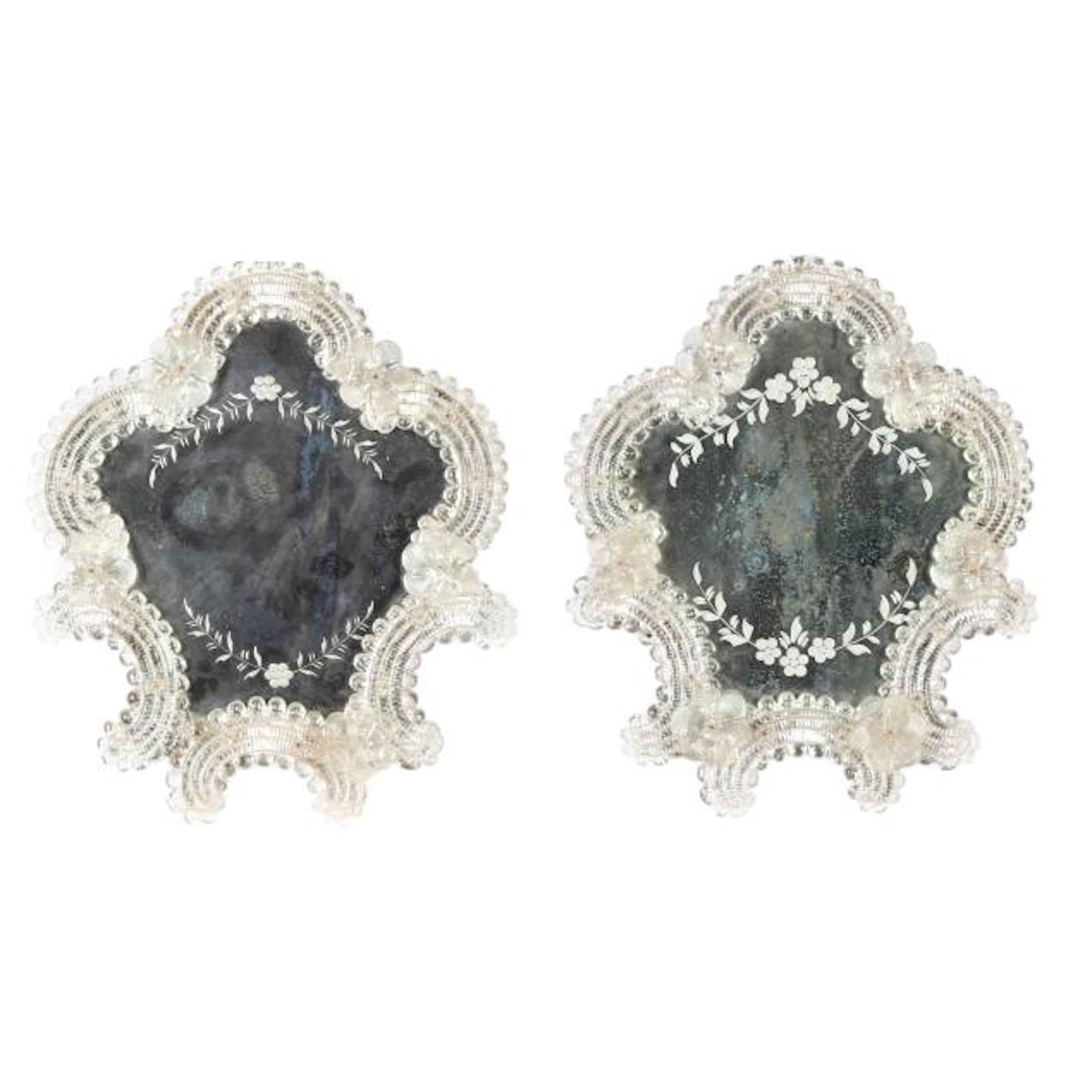 Pair of Venetian Engraved Mirrors